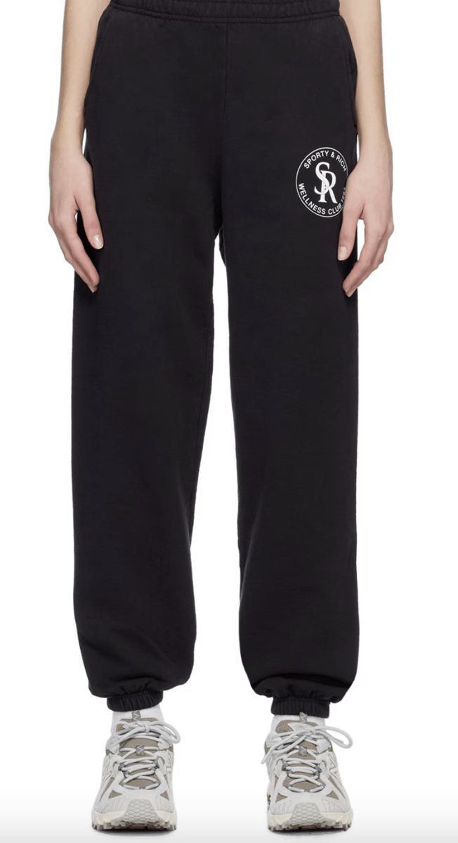 image of Sporty Rich Black S&r Lounge Pants in Faded Black, Women's (Size 24)