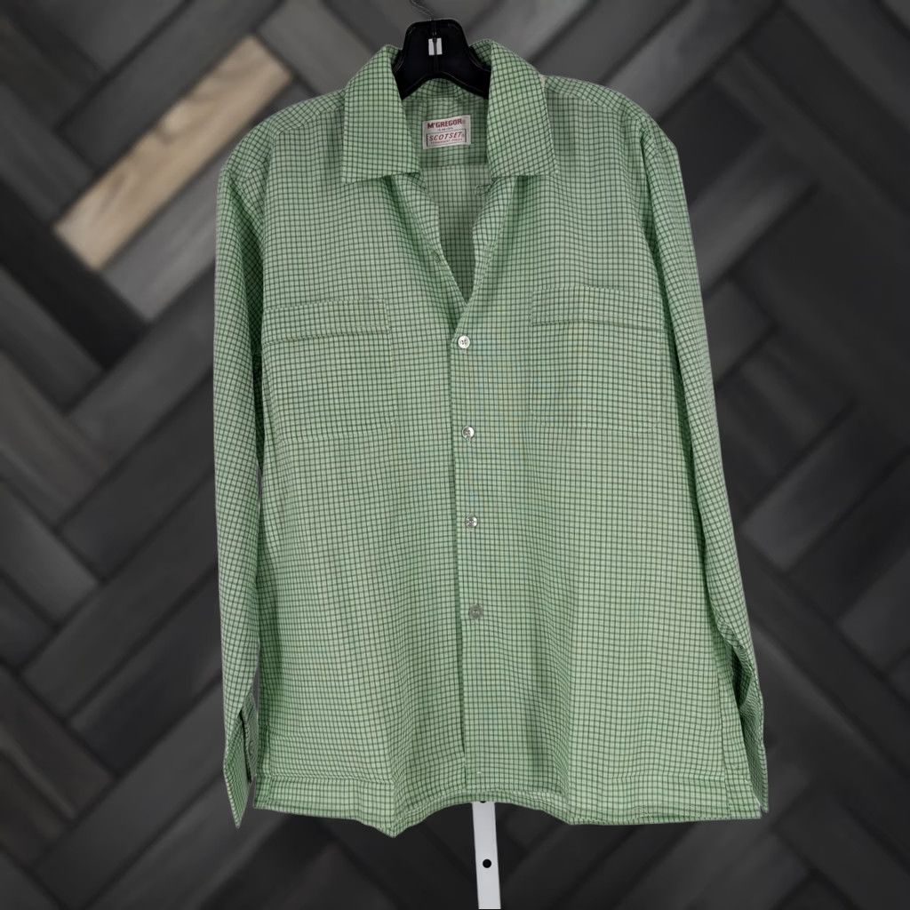 McGregor VINTAGE McGregor Rockabilly Shirt 1970s Atomic Green Loopneck M NOS Plaid Rockabilly Mens Size US M / EU 48-50 / 2 - 1 Thumbnail