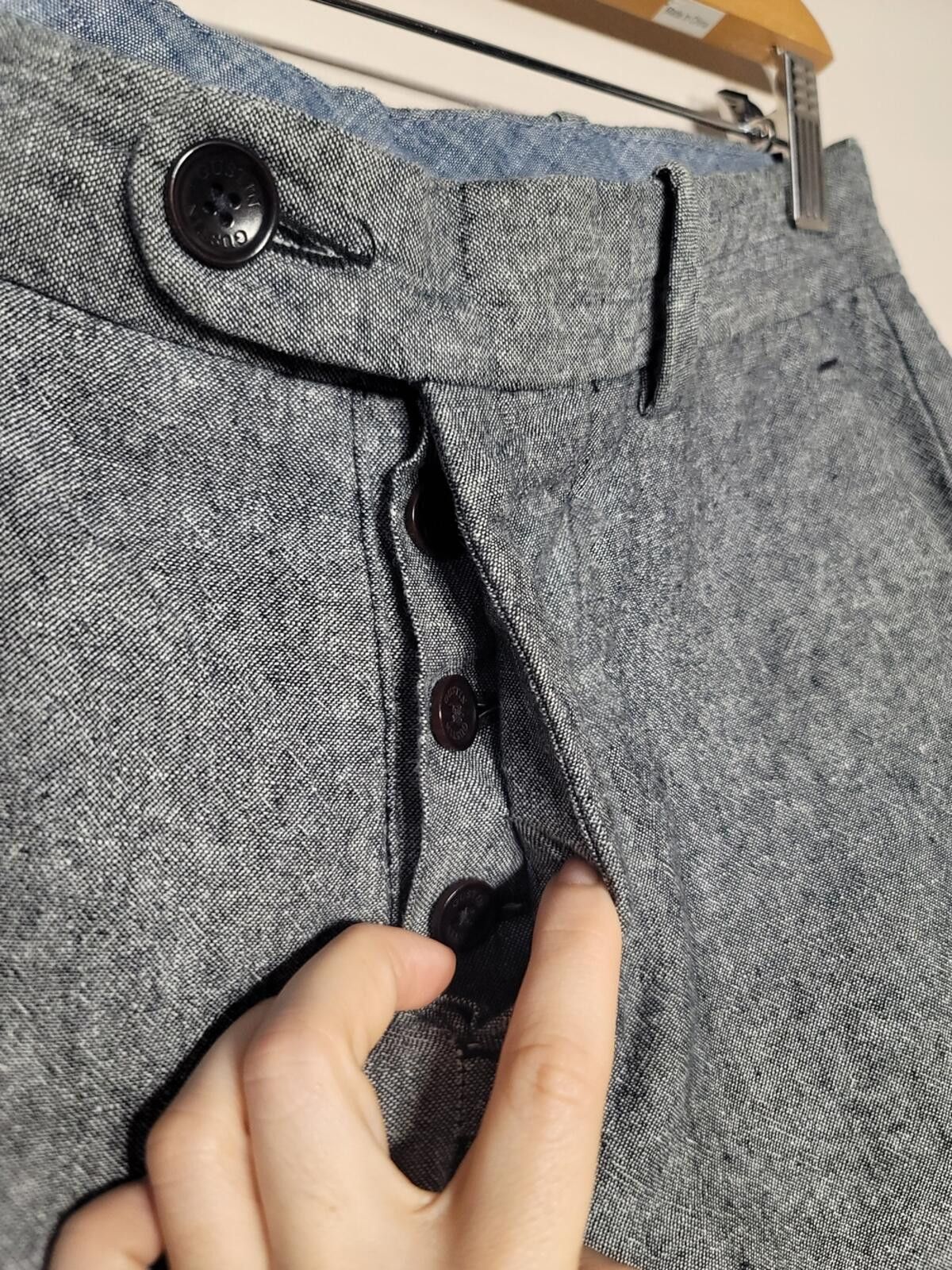 Gustin Gustin Grey Herringbone Pant Sz 29/30 Quiet Lux Minimalist Size 36R - 3 Thumbnail