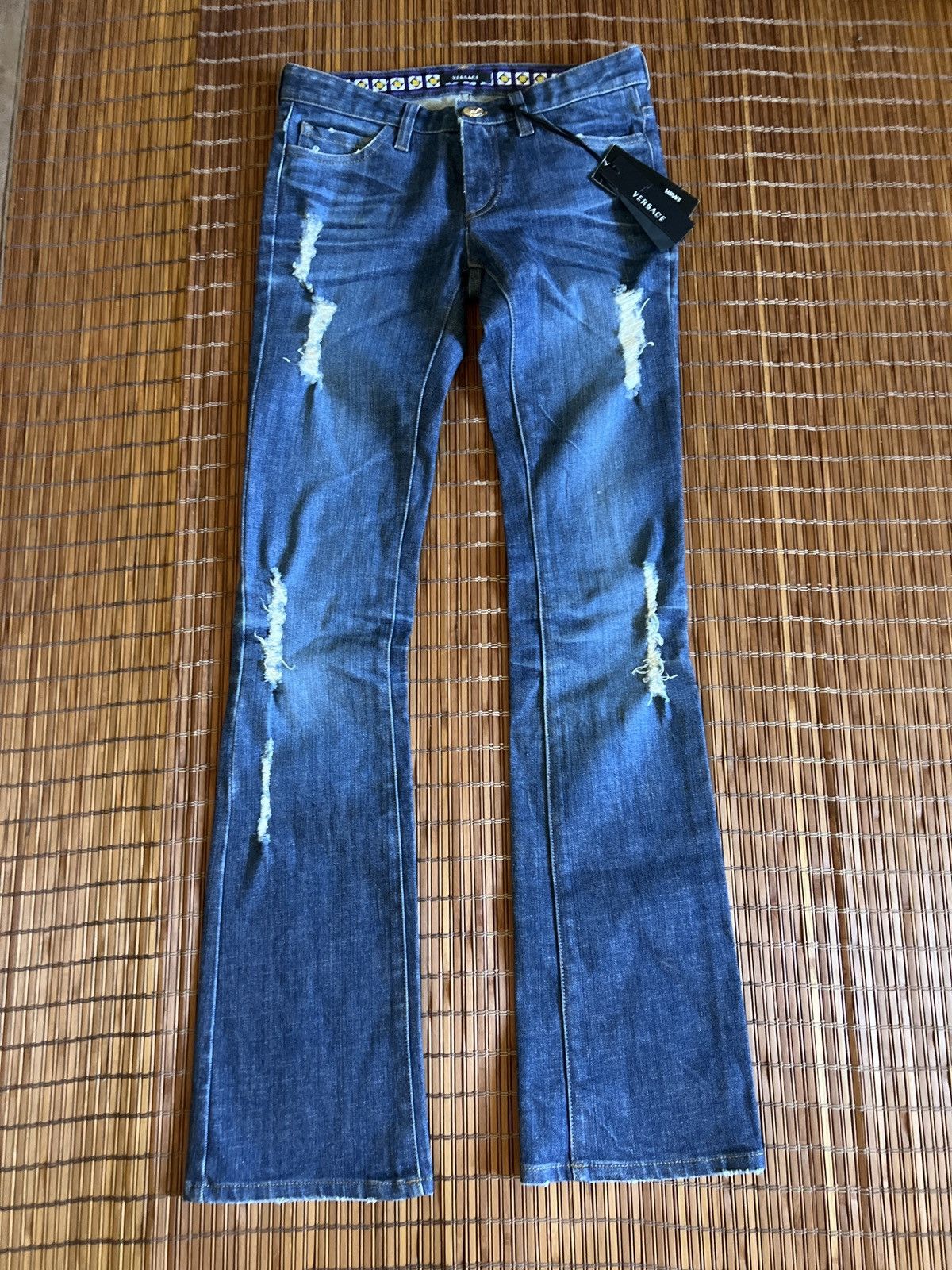 Versace Versace Jeans blue wash distressed bootcut denim Brand New Size 25" / US 0 / IT 36 - 4 Thumbnail