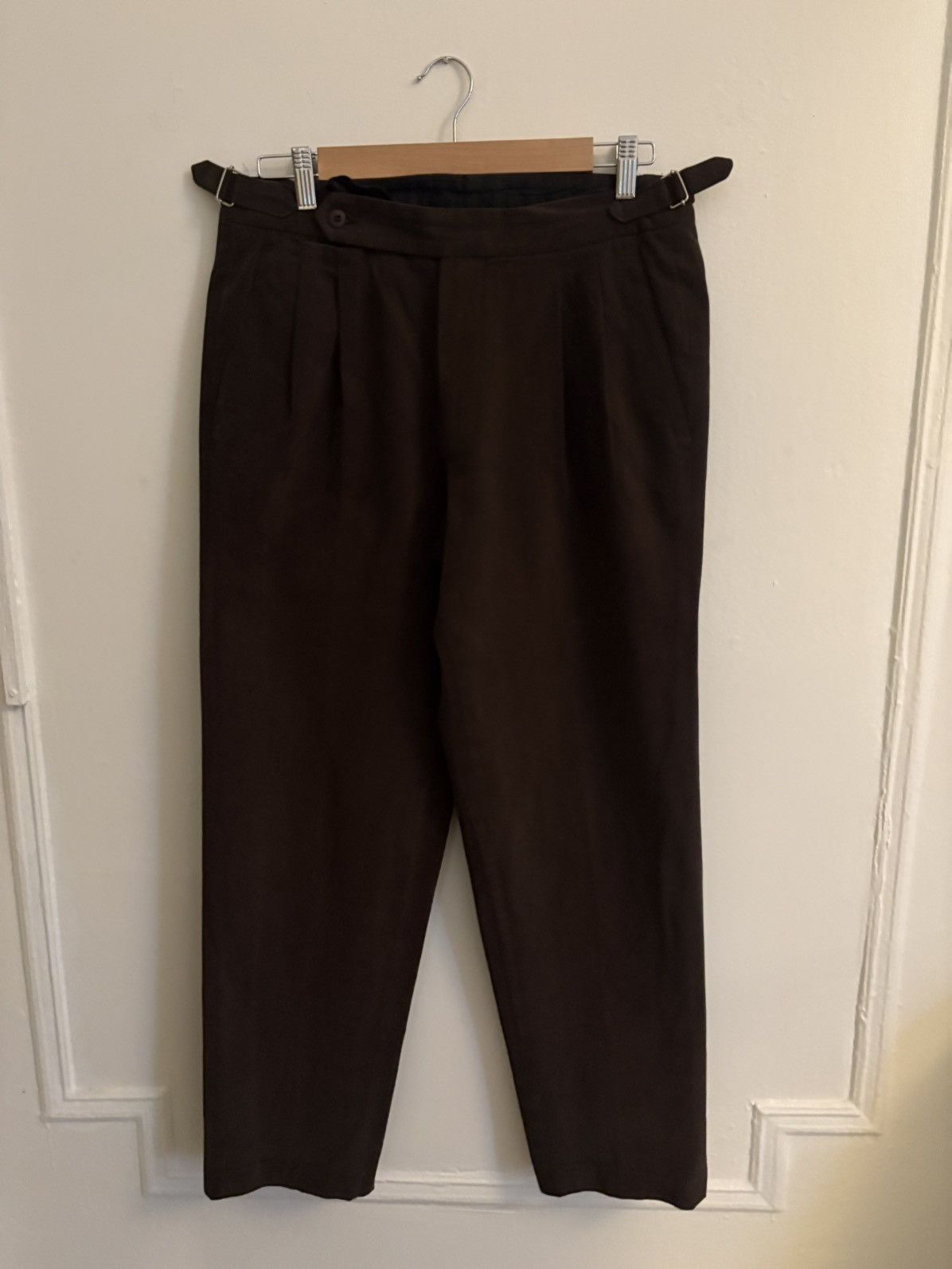 Stoffa Stoffa Double Pleat Trouser in Peached Cotton Size US 31 - 2 Thumbnail
