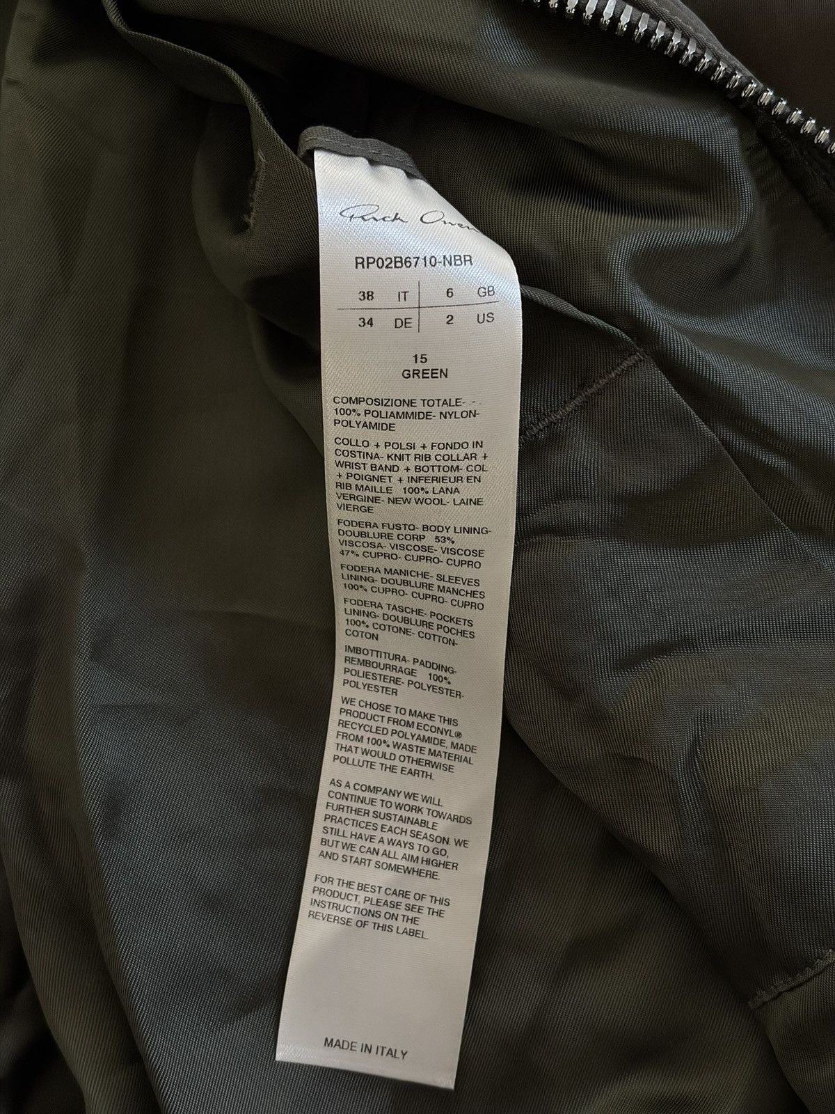 Rick Owens Rick Owens FW22 melting satin drape green bomber jacket Size US S / EU 44-46 / 1 - 5 Thumbnail
