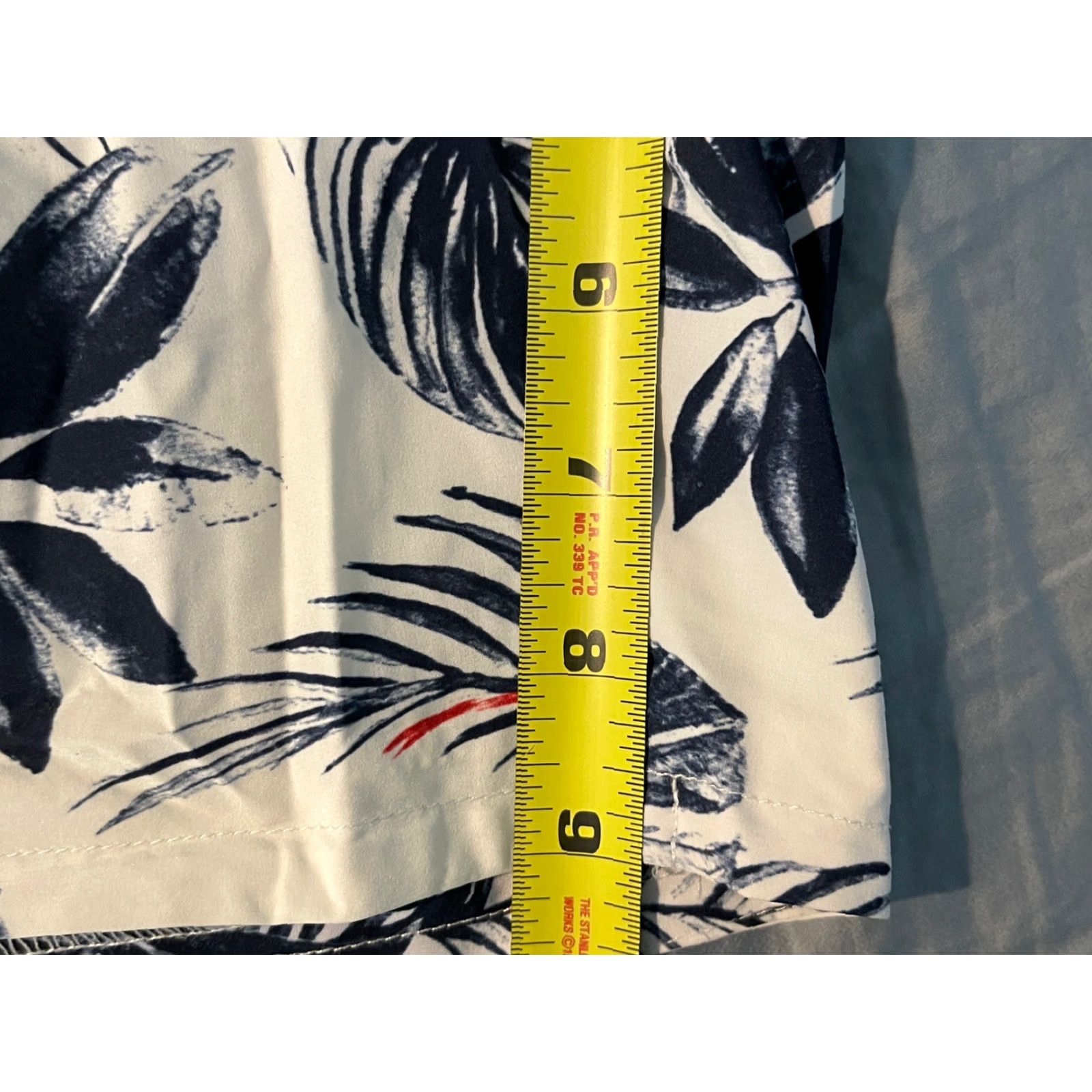 TravisMathew Travis Mathew Mens USA Hawaiian Pattern Board Swim Shorts Size 39 Multicolor Pattern Striped Back Pocket Drawstring Regular Bottom Men Size US 39 - 6 Thumbnail