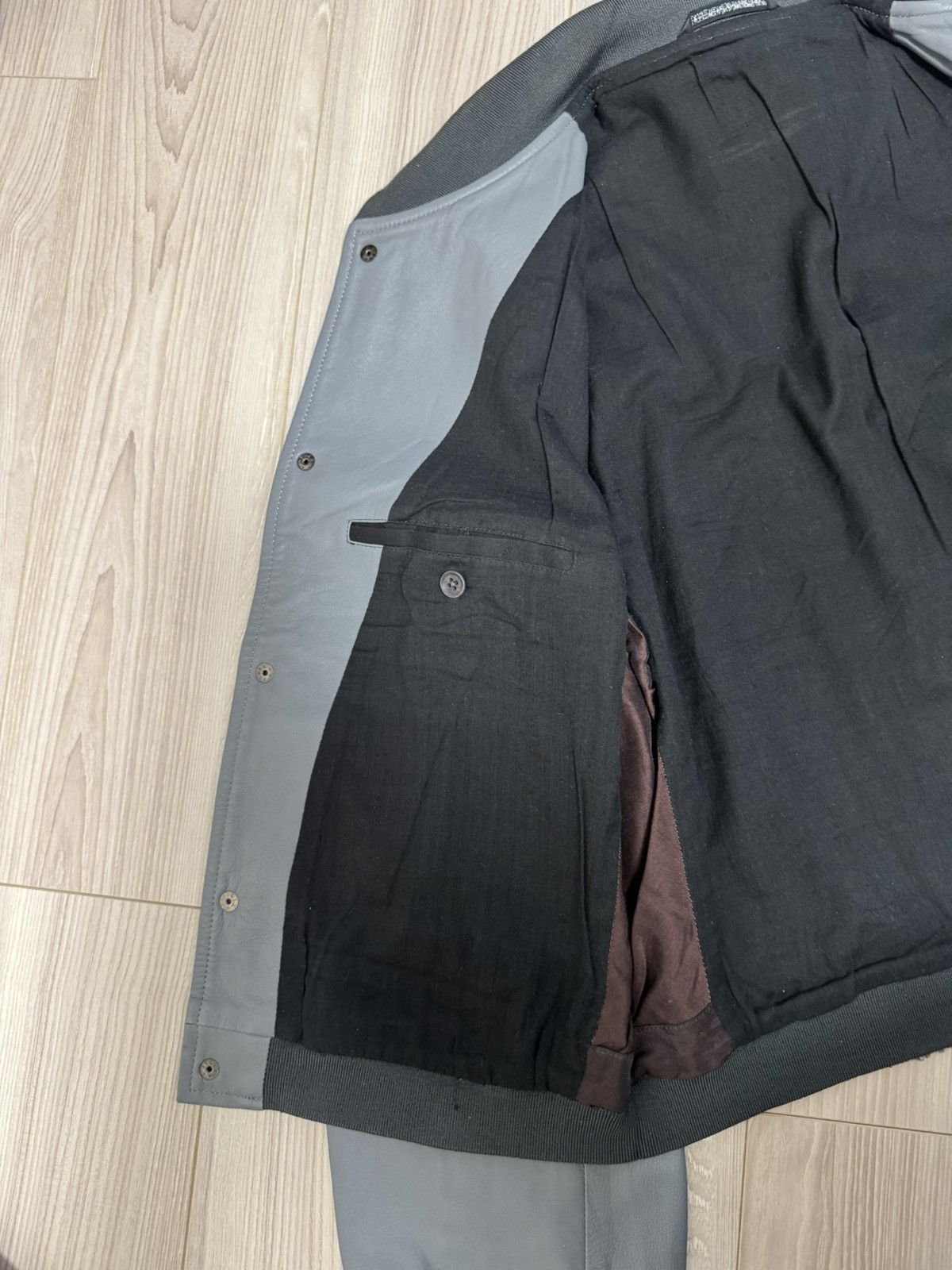 Yohji Yamamoto Yohji Yamamoto Pour Homme SS2001 Lamb Leather Varsity Jkt Size US M / EU 48-50 / 2 - 13 Thumbnail