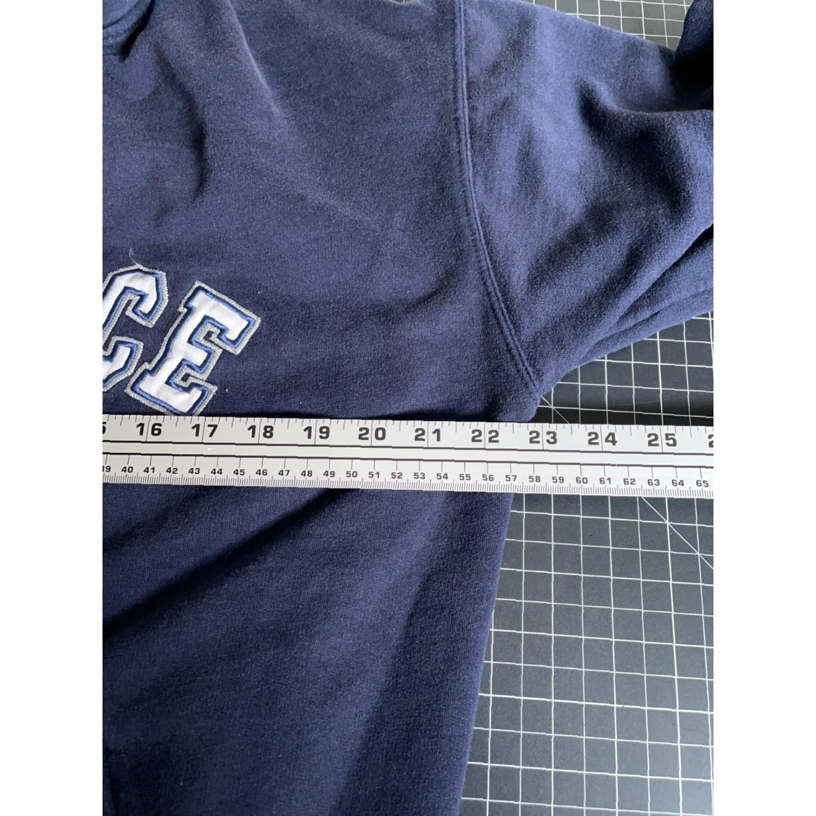Vintage VINTAGE Air Force Hoodie Men L Blue Embroidered Sweatshirt - Heavyweight, Full Zip, 90s Retro, Cotton Blend, Fleece, Pockets, Hooded Size US L / EU 52-54 / 3 - 5 Thumbnail