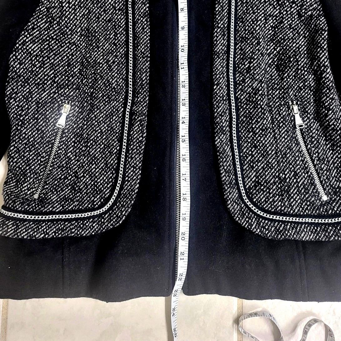 Guess Guess Wool Blend Black & White Jacket Zipper Metal Trim - XL Size XL / US 12-14 / IT 48-50 - 8 Thumbnail