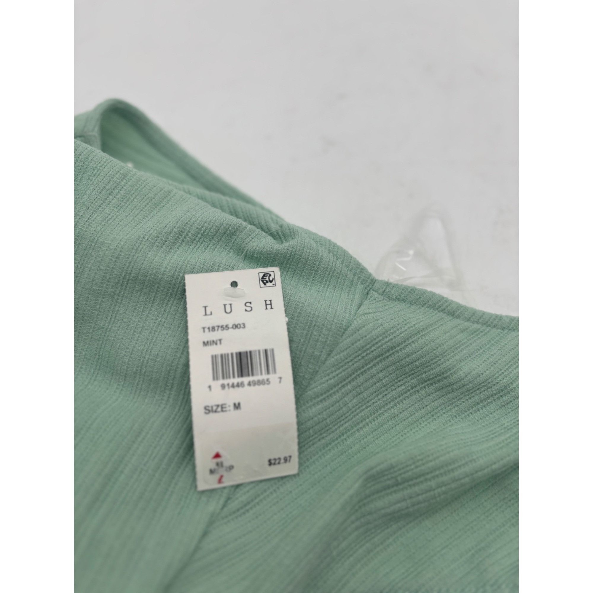 Other LUSH Junior’s Ribbed Sleeveless Wrap Tie Back Top, Mint Gree Size M / US 6-8 / IT 42-44 - 7 Thumbnail