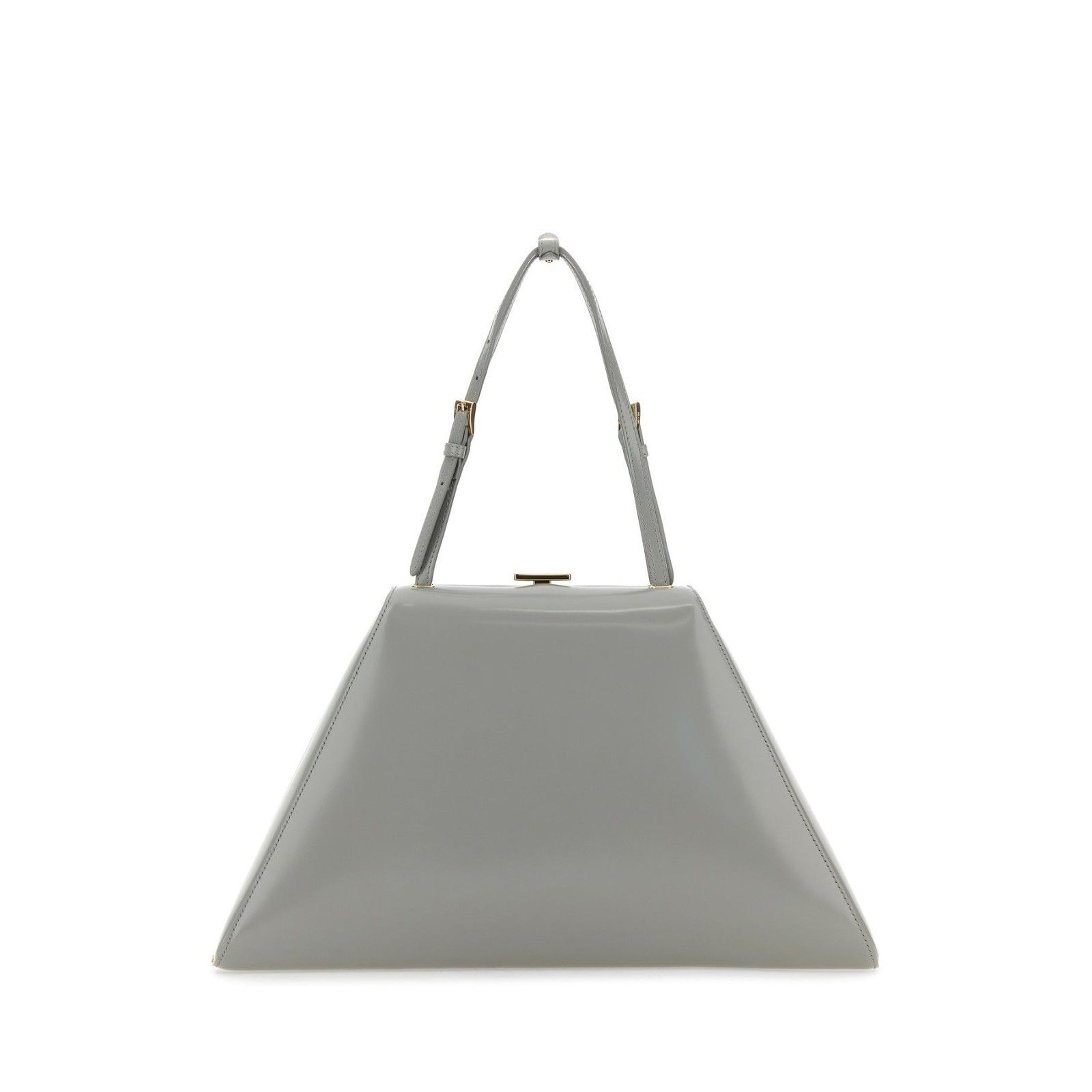 Prada PRADA Shape Light Gray Shiny Leather Tote Bag New Size ONE SIZE - 3 Thumbnail