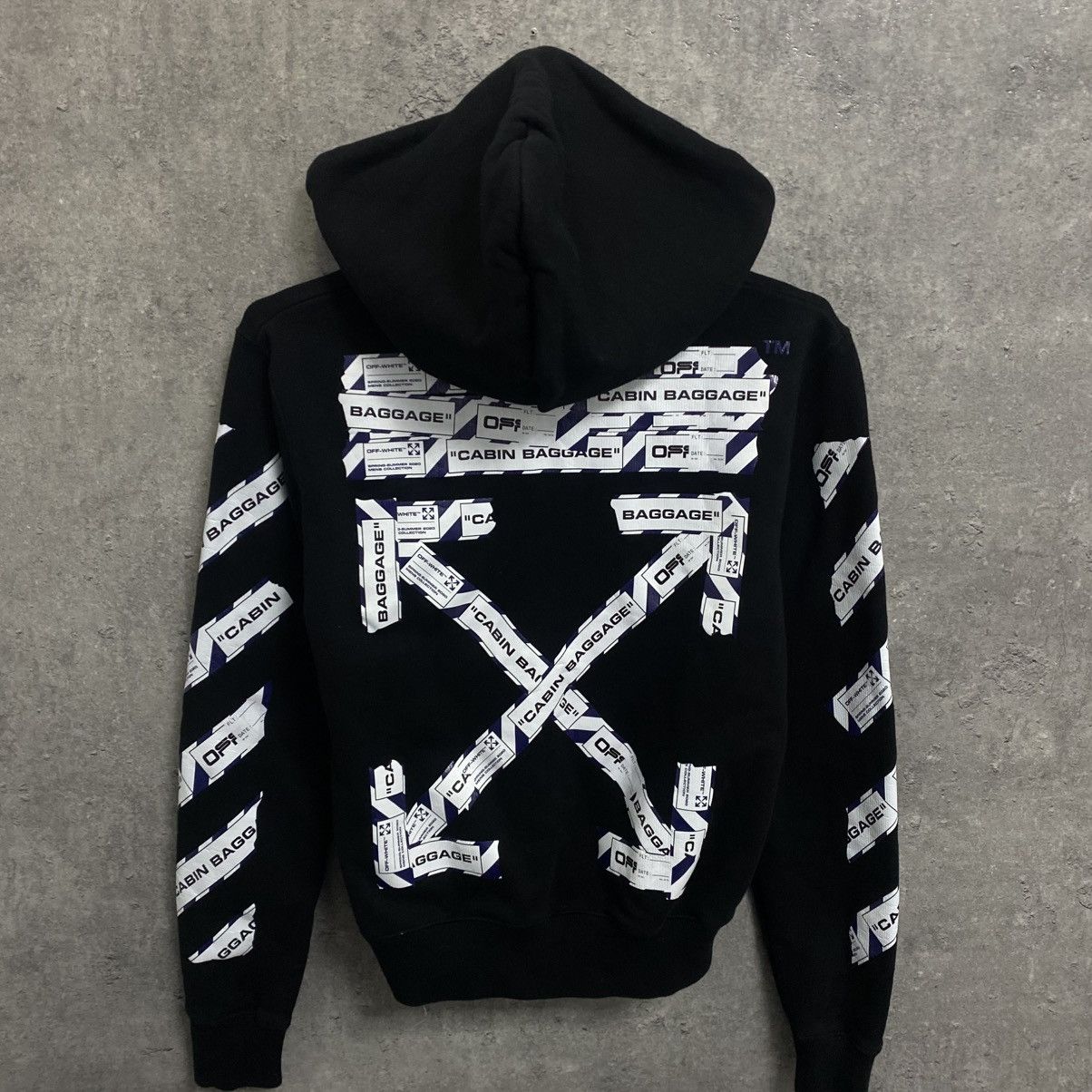Off-White OFF-WHITE SS20 Airport Tape Arrow Hoodie Big Logo Size US XS / EU 42 / 0 - 10 Thumbnail