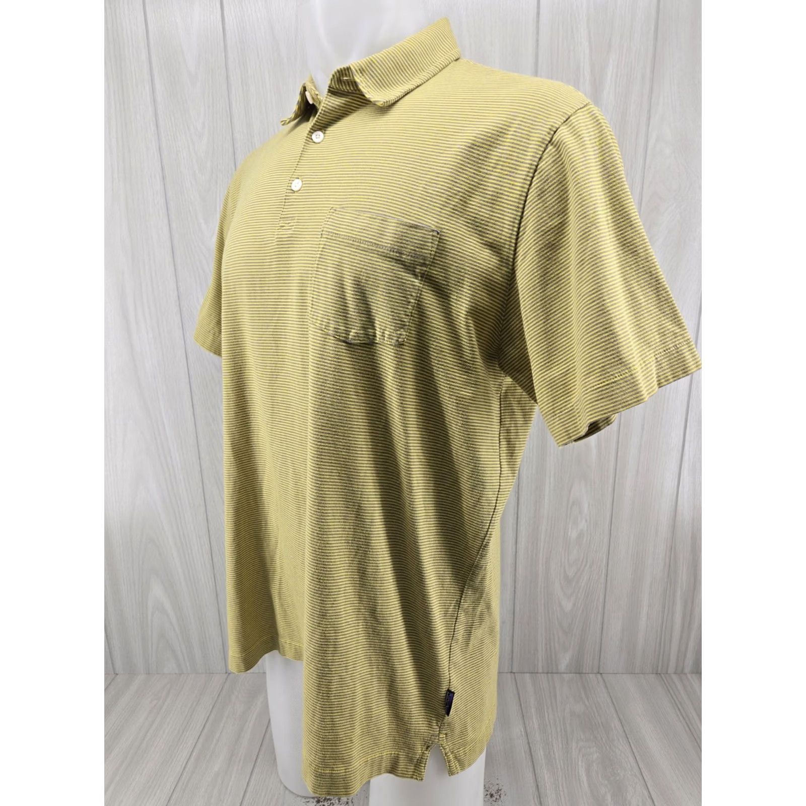 Patagonia Patagonia Polo Shirt Mens Large Yellow Striped Short Sleeve Organic Cotton Shirt Mens Large Yellow Striped Short Sleeve Polo Cotton Size US L / EU 52-54 / 3 - 3 Thumbnail