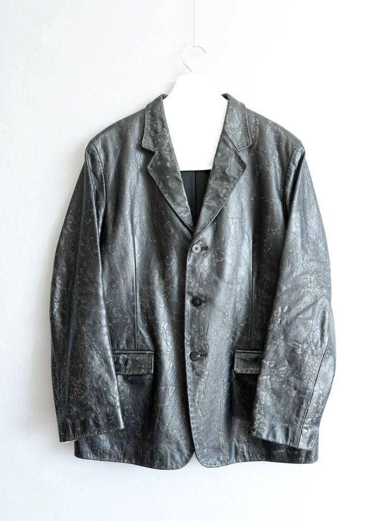 Yohji Yamamoto Yohji Yamamoto Yohji Yamamoto Textured Leather Jacket Limi Size US M / EU 48-50 / 2 - 1 Thumbnail