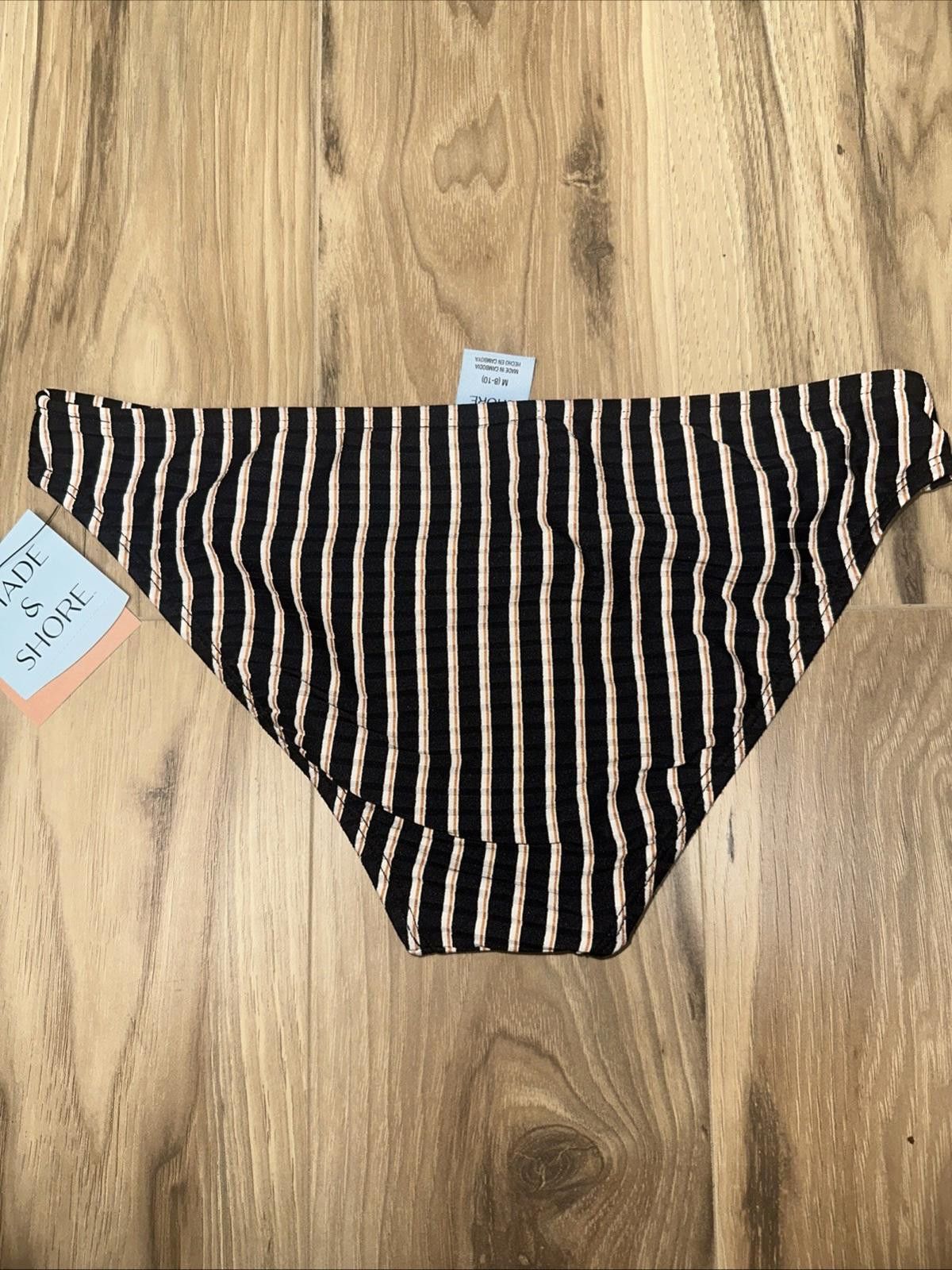 Other Shade & Shore M 8/10 Ribbed Low Rise Cheeky Bikini Bottom Size ONE SIZE - 7 Thumbnail