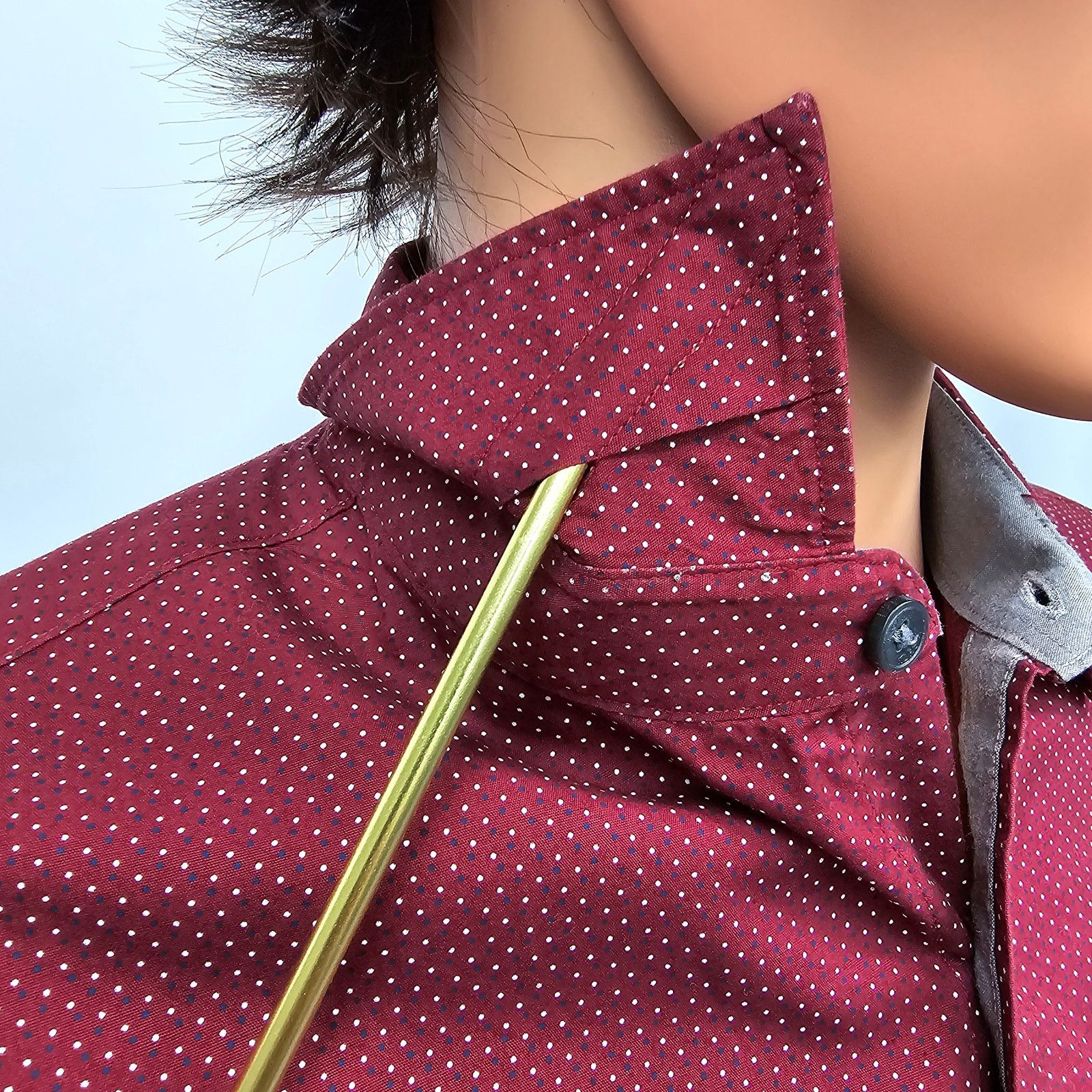 Michael Kors Michael Kors Men Shirt Red Dot Print Contrast Flip Cuff L Size US L / EU 52-54 / 3 - 7 Thumbnail