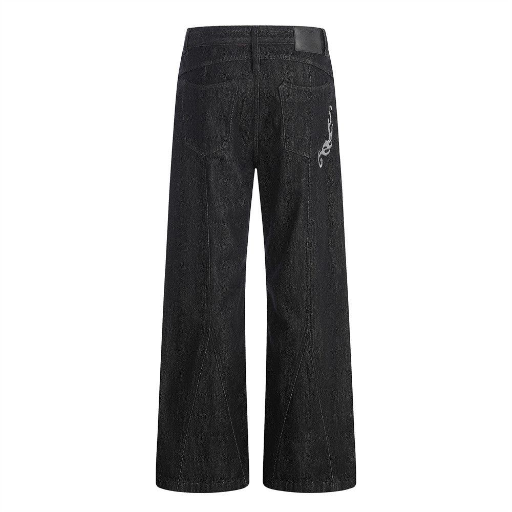 Japanese Brand Men's Vibe Loose-Fit Straight-Leg Street Denim Jeans Size US 32 / EU 48 - 2 Thumbnail