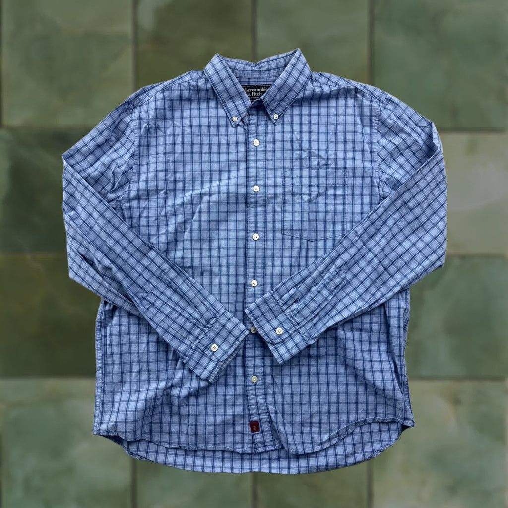 Abercrombie & Fitch Abercrombie & Fitch Shirt Mens L Blue Check Long Sleeve Button-Down Casual Size US L / EU 52-54 / 3 - 1 Thumbnail