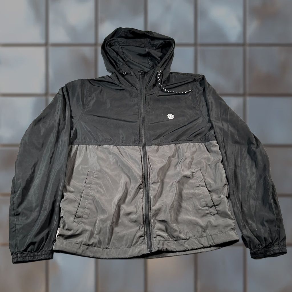 Element Element Alder Fundamental Windbreaker Jacket Mens M Black Gray Water Resistant Size US M / EU 48-50 / 2 - 1 Thumbnail