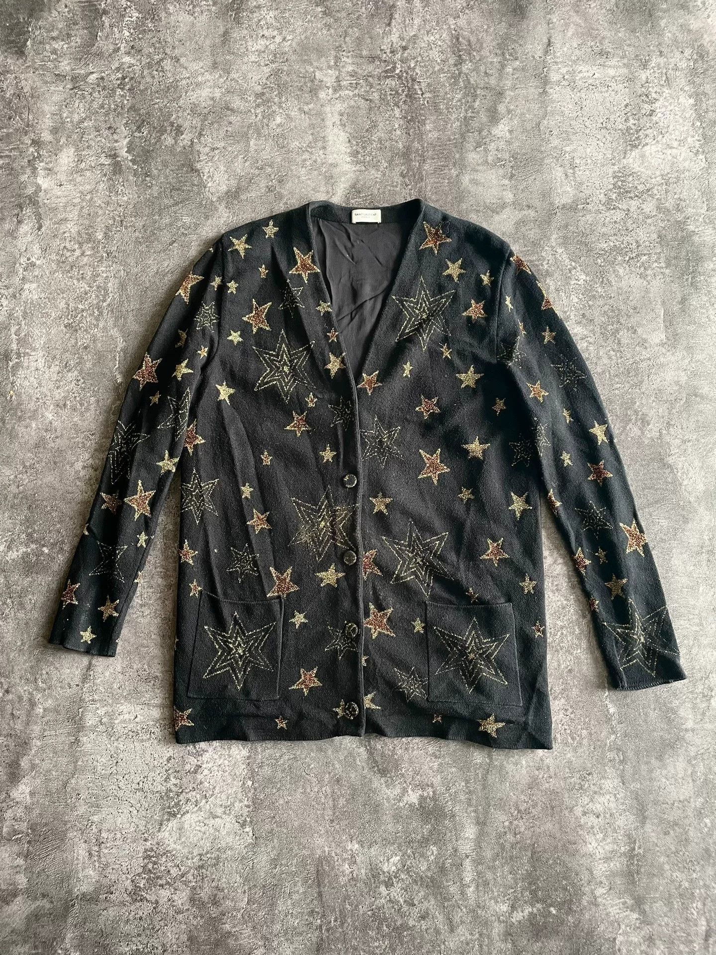 Yves Saint Laurent saint laurent star design cardigan in black Size XS / US 0-2 / IT 36-38 - 1 Thumbnail