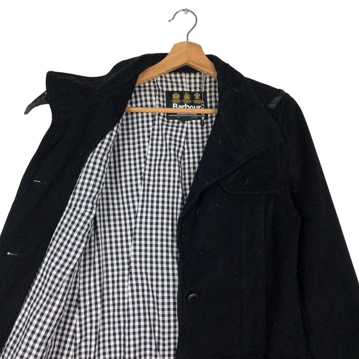 Barbour 🔥Vintage Long Wool Jacket Barbour International Biker Size US S / EU 44-46 / 1 - 12 Thumbnail