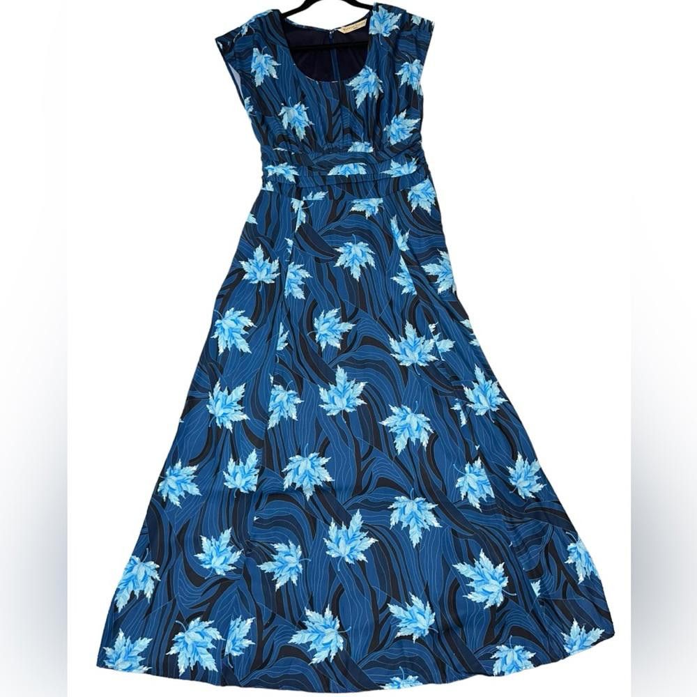 Designer eshakti Wayward Fancies Leaf Print Crepe Empire Dress 6 Size M / US 6-8 / IT 42-44 - 3 Thumbnail