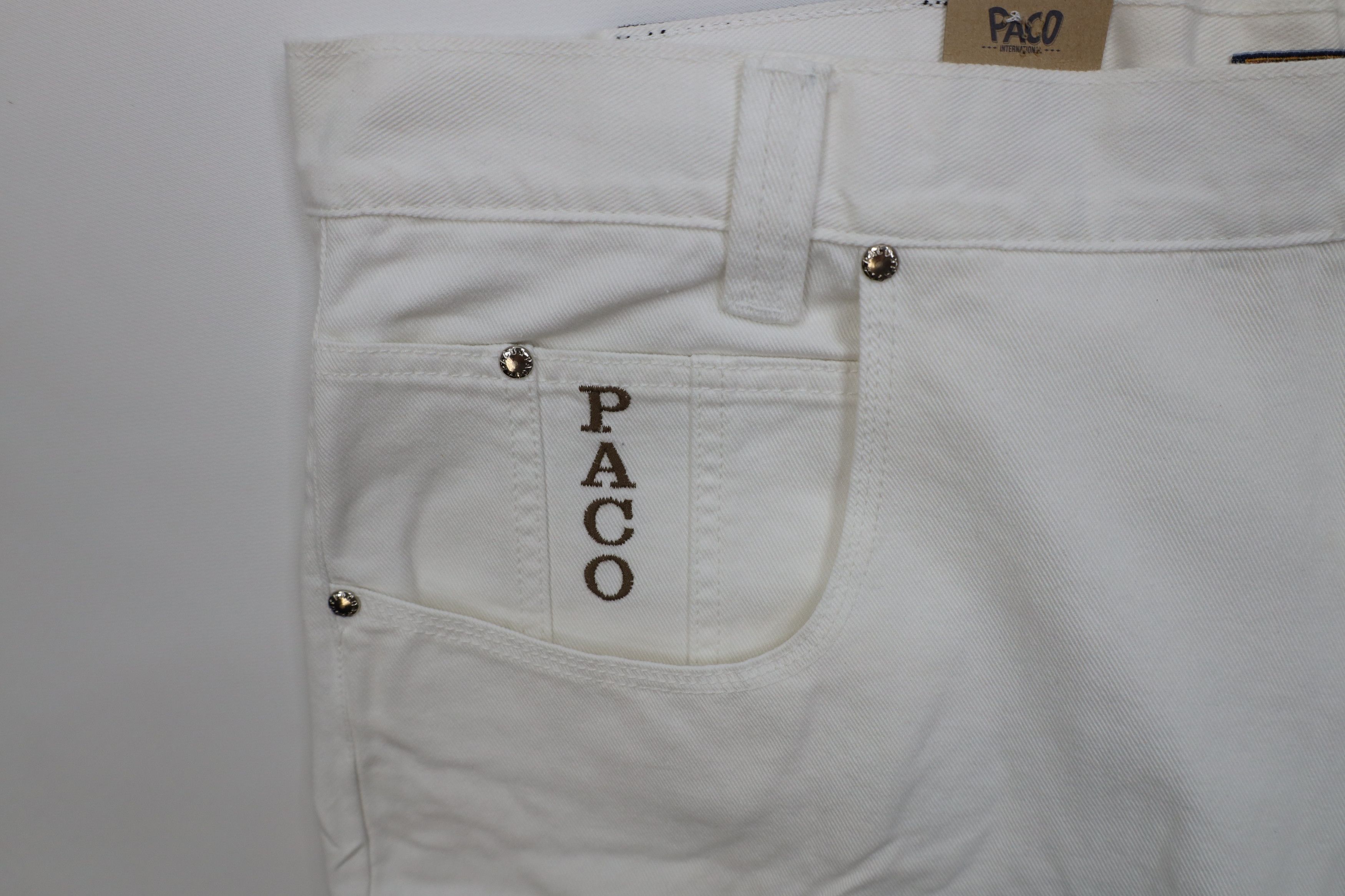 Vintage Deadstock Vintage 90s Paco Denim Jean Shorts White Cotton Size US 44 / EU 60 - 5 Thumbnail