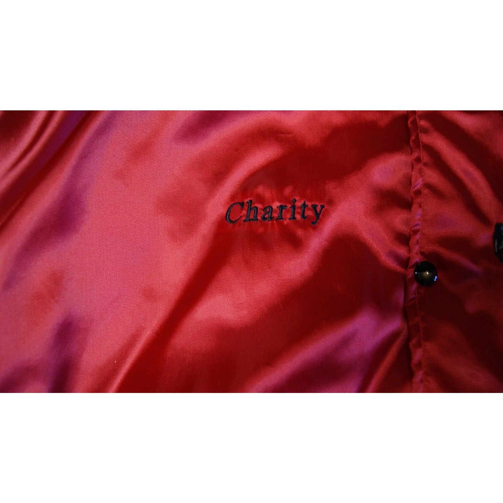 Vintage VTG DJ Laser Red Satin L Bomber Jacket Coat Quilt Lined Size US L / EU 52-54 / 3 - 5 Thumbnail