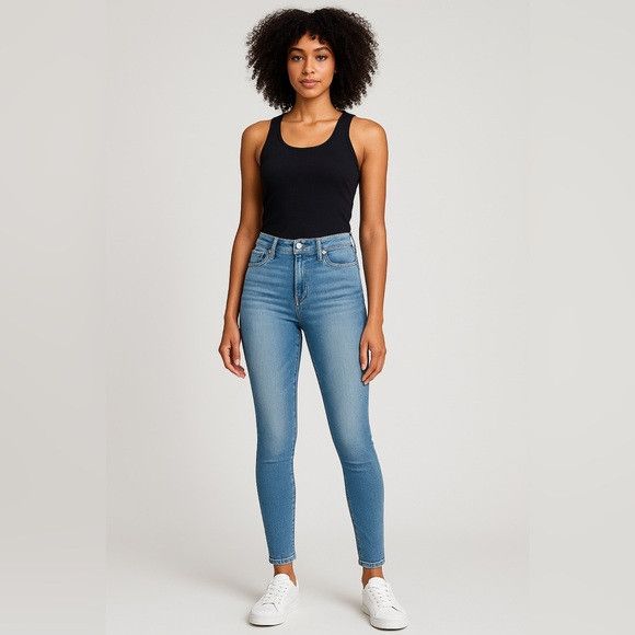 7 For All Mankind 7 For All Mankind b(air) High Waist Skinny Jeans Sz 27 Blue Size 27" / US 4 / IT 40 - 1 Thumbnail