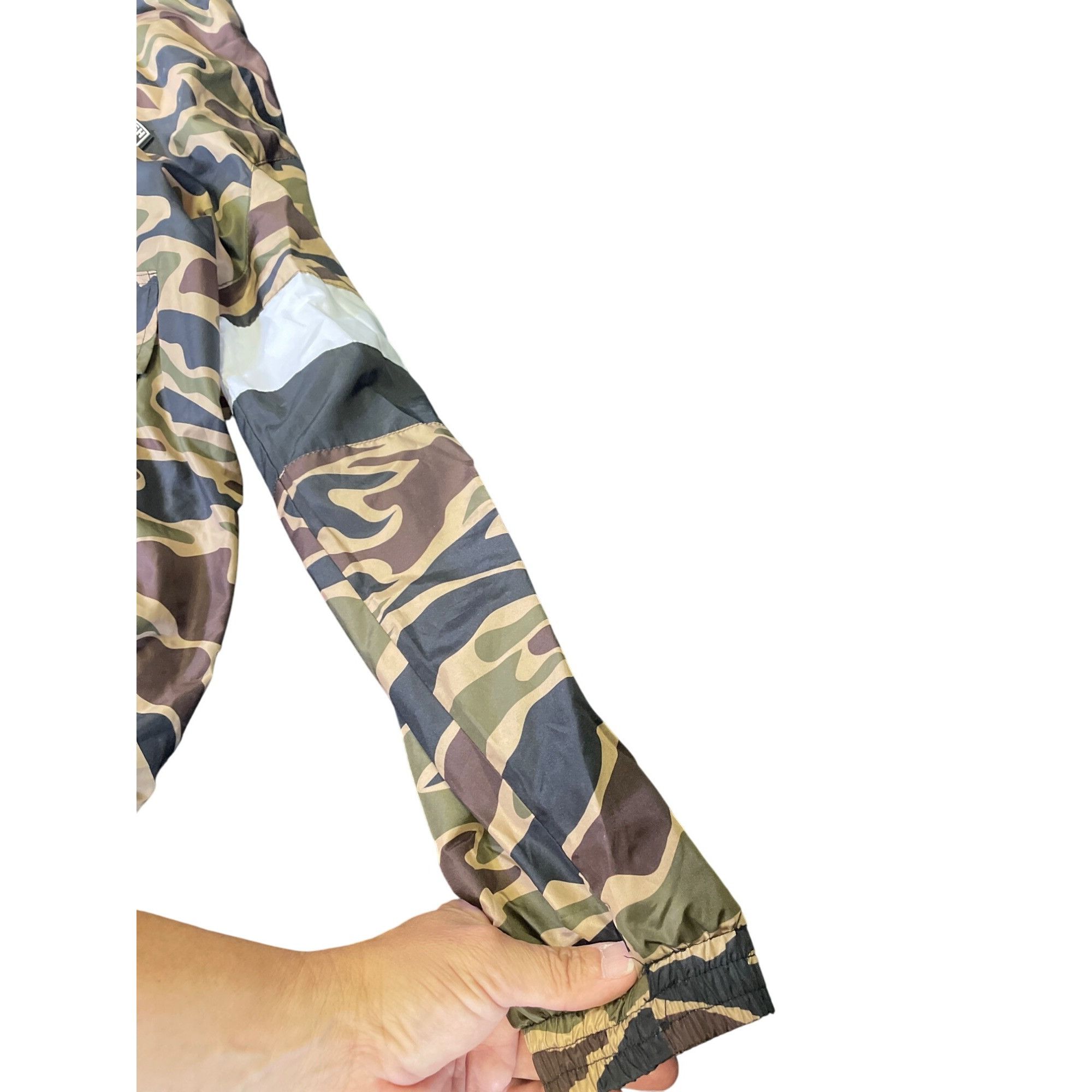 Parish Nation Parish Nation PN Mens Black & White Camo Windbreaker Hoodie Size US L / EU 52-54 / 3 - 7 Thumbnail