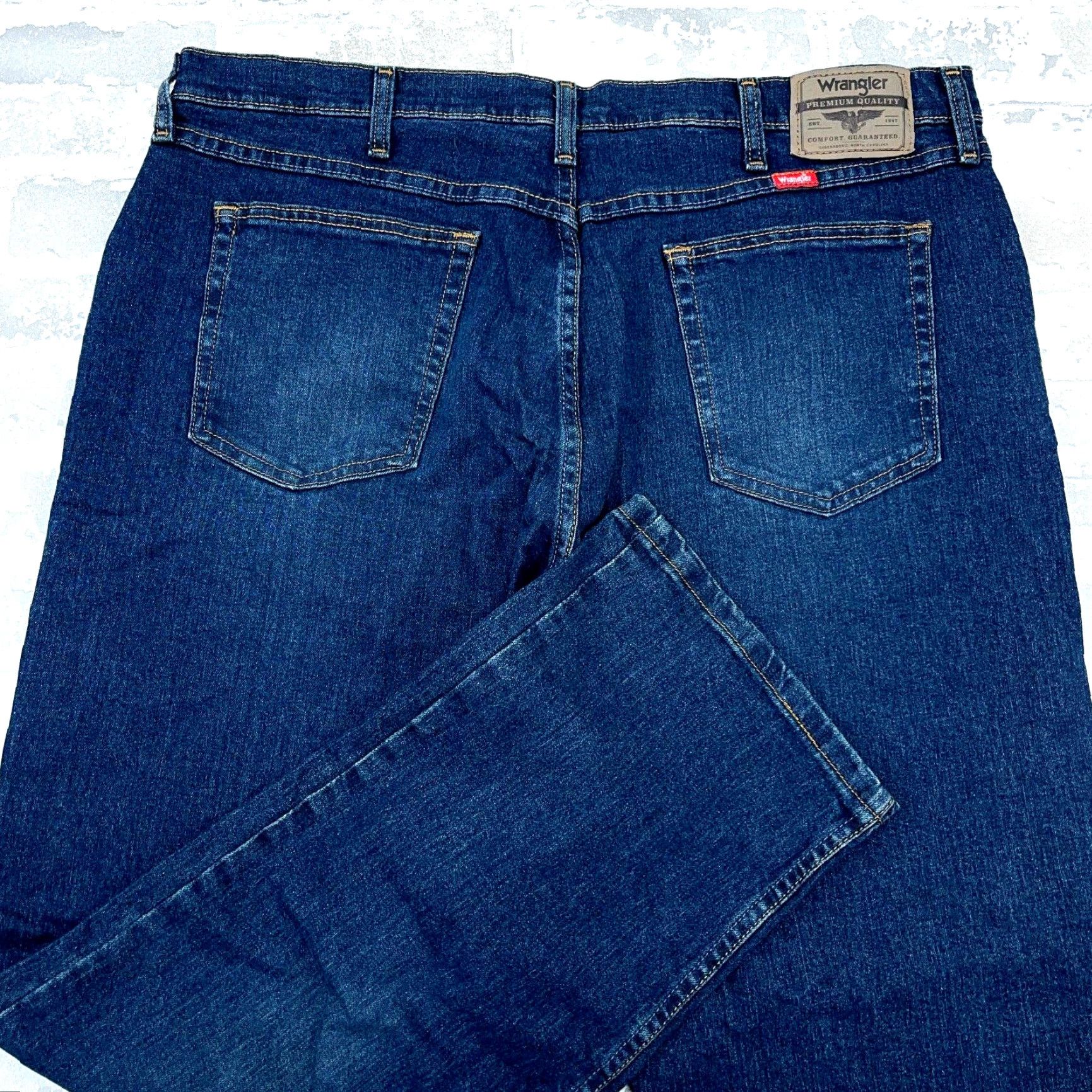 Wrangler Wrangler Jeans Men 38x30 Relaxed Fit Straight Leg Dark Wash Premium 5 Star Baggy Size US 38 / EU 54 - 3 Thumbnail