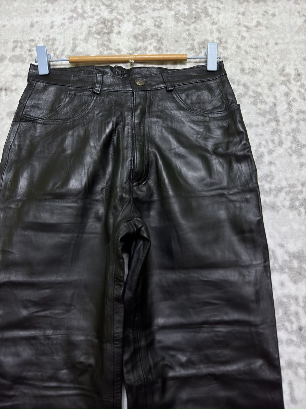 Japanese Brand Rigel Created by Miwa Sheepskin Leather Pants Y2K Archive Size US 26 / EU 42 - 5 Thumbnail