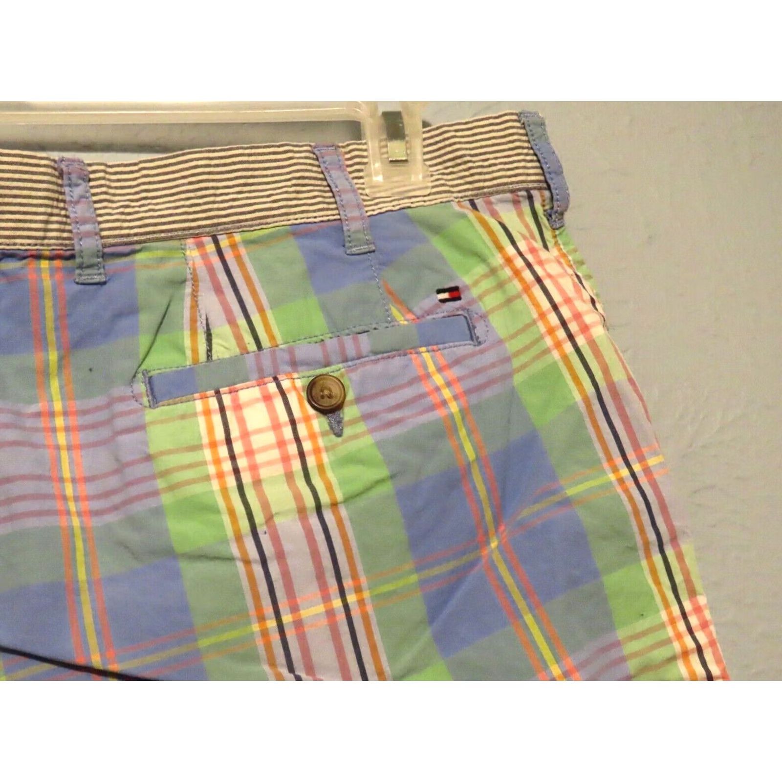 Tommy Hilfiger Tommy Hilfiger Men Short Pants Multicolor Casual Plaid Button Pocket Cotton Regular 38 Chino Breathable Lightweight Spring Summer 38 in Mens Size US 38 / EU 54 - 5 Thumbnail