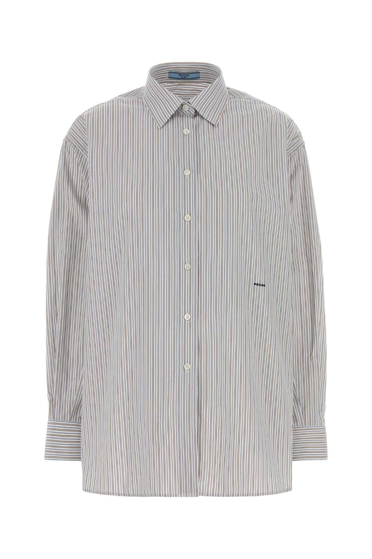 Prada Embroidered Poplin Oversize Shirt Size M / US 6-8 / IT 42-44 - 1 Thumbnail