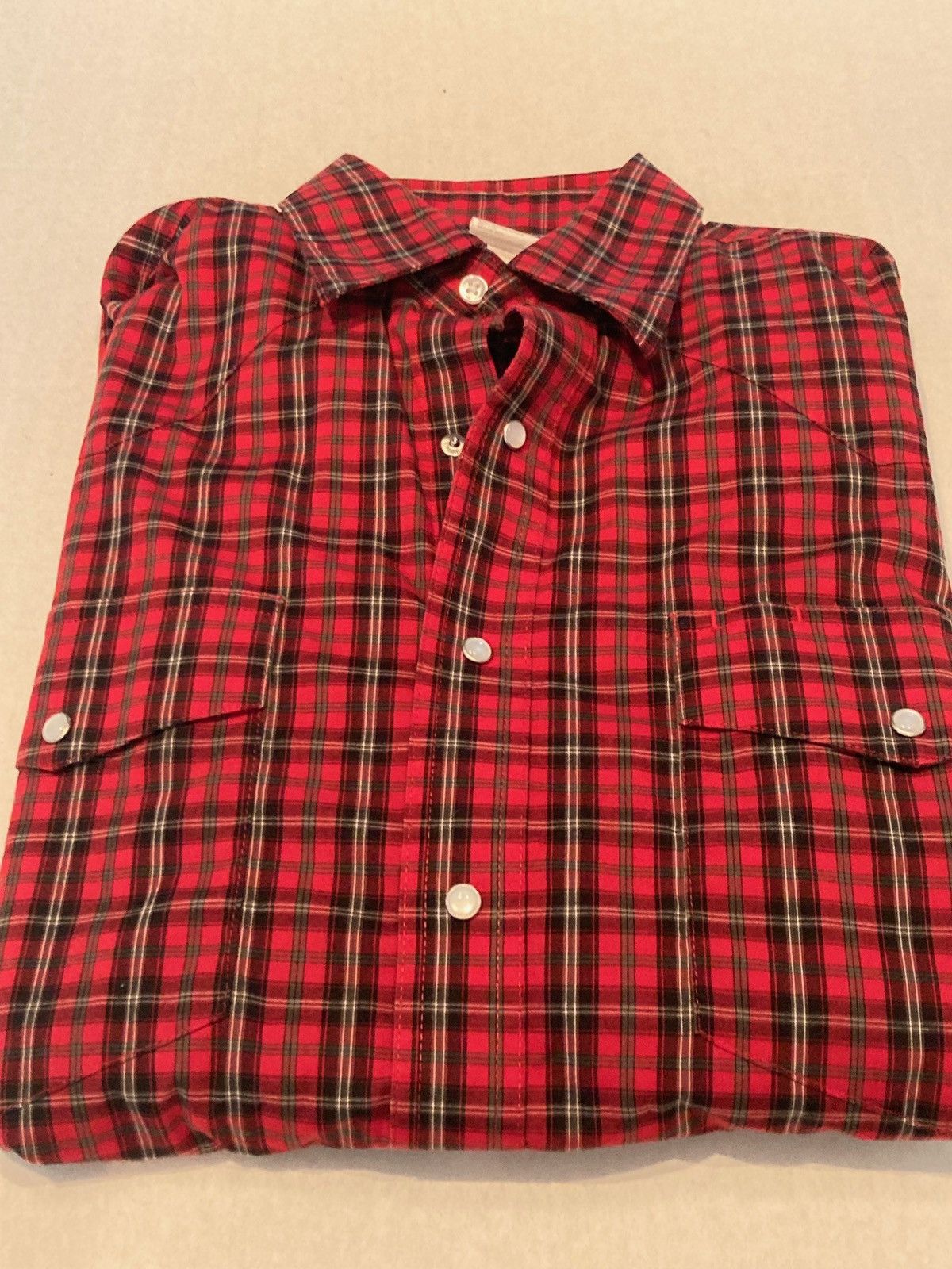 Wrangler Wrangler Men’s Pearl Snap Button Down Shirt Red Plaid Cowboy Size US L / EU 52-54 / 3 - 7 Thumbnail