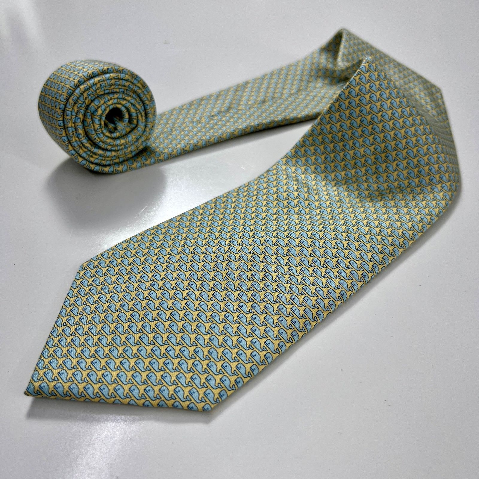 Vineyard Vines Vineyard Vines Men's Neck Tie Blue Yellow 100% Silk Necktie Size ONE SIZE - 6 Thumbnail