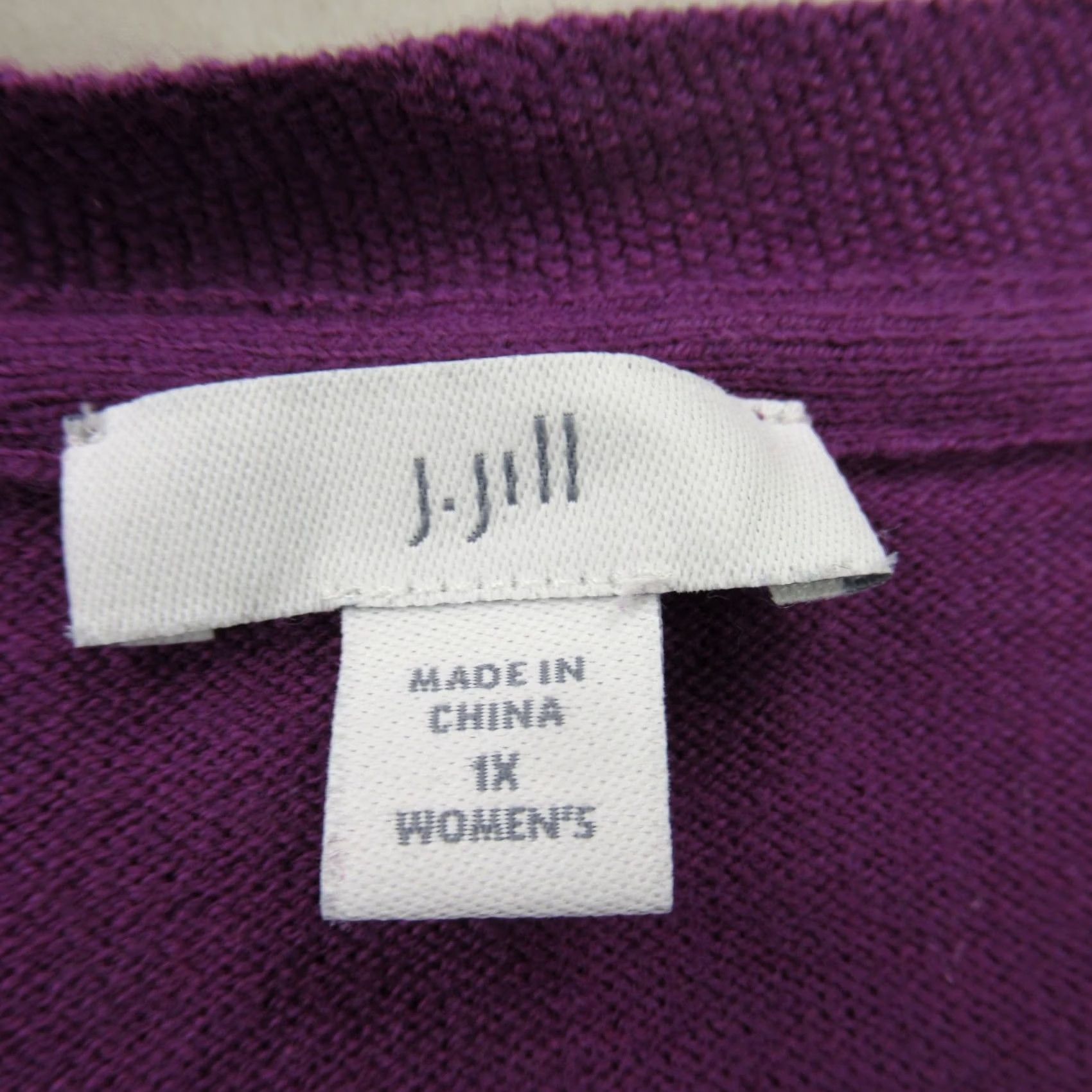 J. Jill J Jill Shirt Womens 1X Long Sleeve Crew Neck Lightweight Outdoors Purple Shirt Size XL / US 12-14 / IT 48-50 - 3 Thumbnail