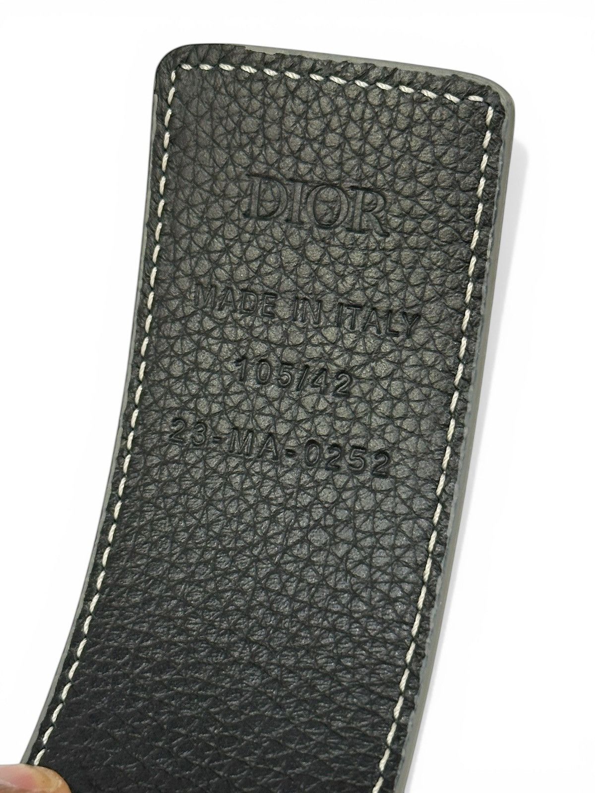 Dior Dior Oblique Red Buckle Grey Black Reversible Belt Size 36 - 6 Thumbnail