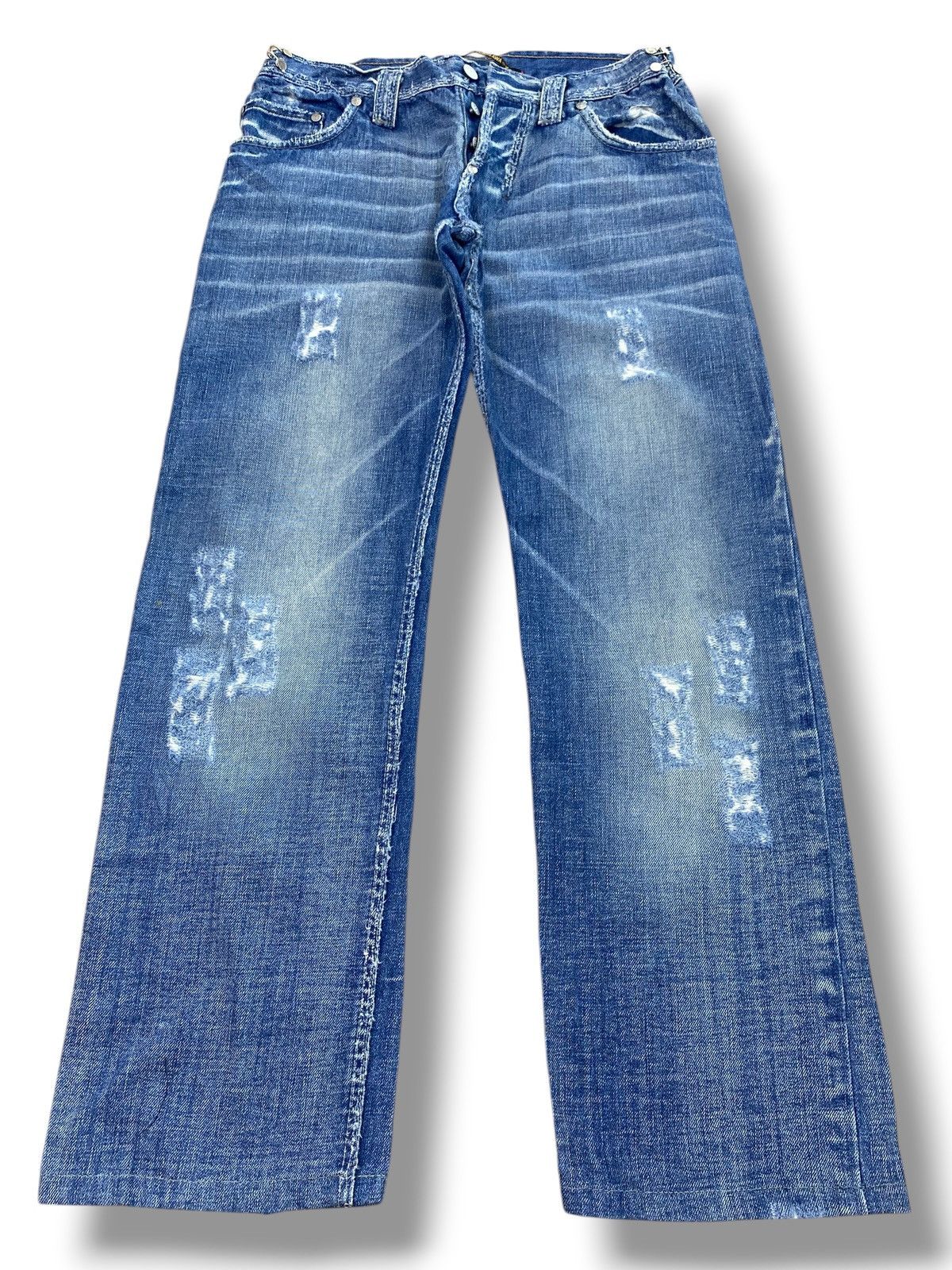 Takeshy Kurosawa Takeshy Kurosawa Brand Whiskers Faded Wash Ripped Jeans Size US 30 / EU 46 - 1 Thumbnail