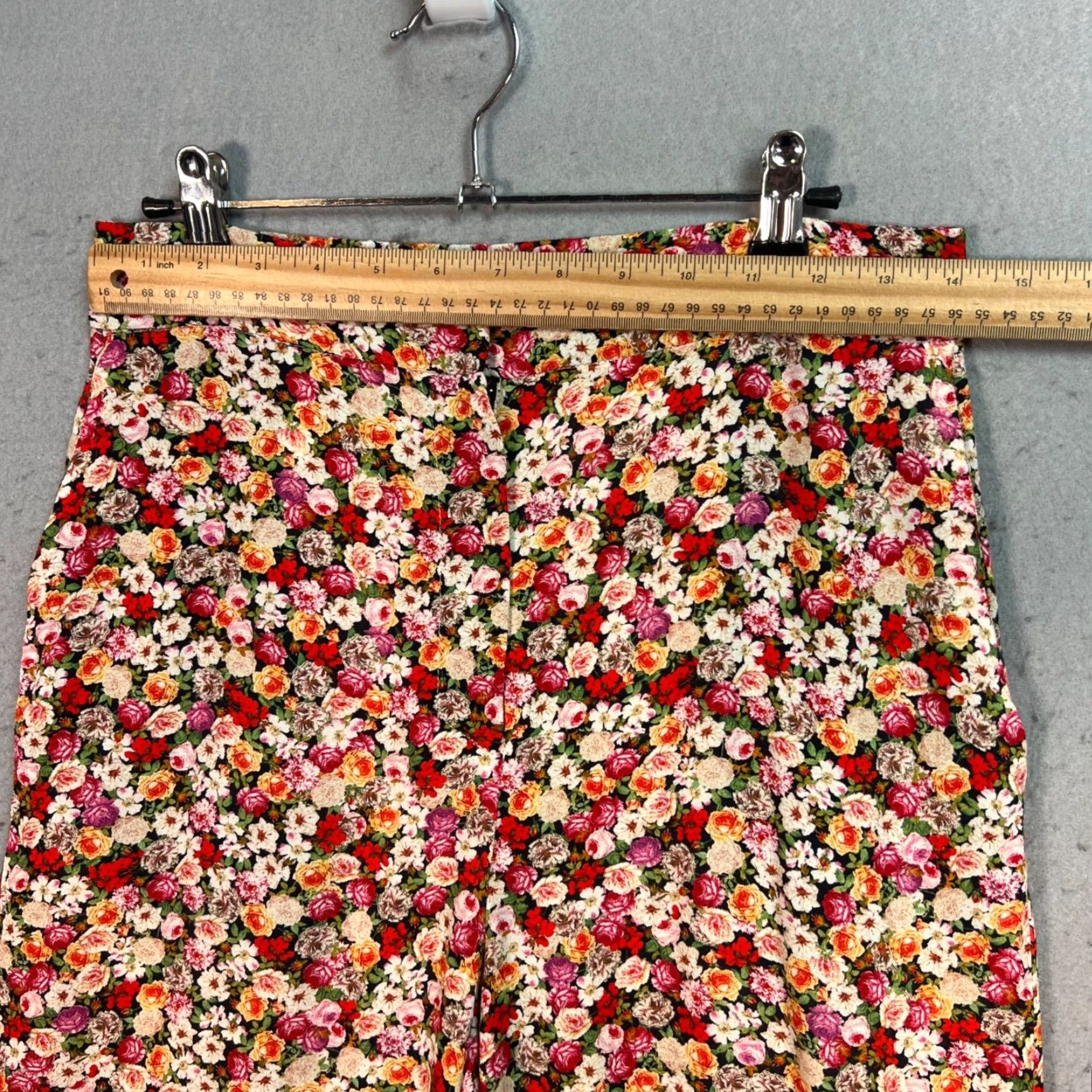 Mango Mango Womens Floral Trousers High-Waist Size 6 Multicolor Viscose & Polyester Size 28" / US 6 / IT 42 - 6 Thumbnail