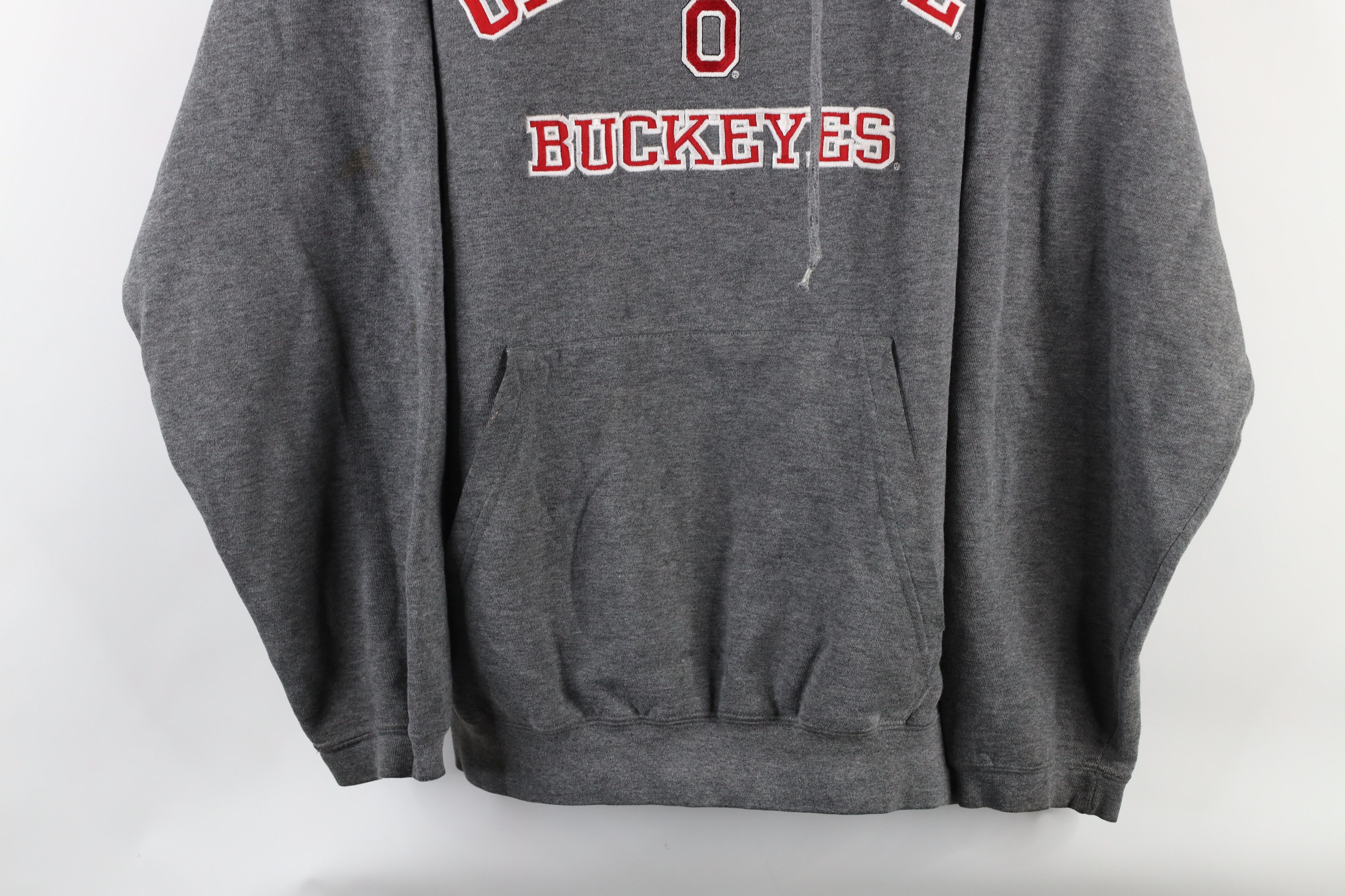 Vintage Vintage 90s Spell Out Ohio State University Hoodie Gray Size US L / EU 52-54 / 3 - 3 Thumbnail