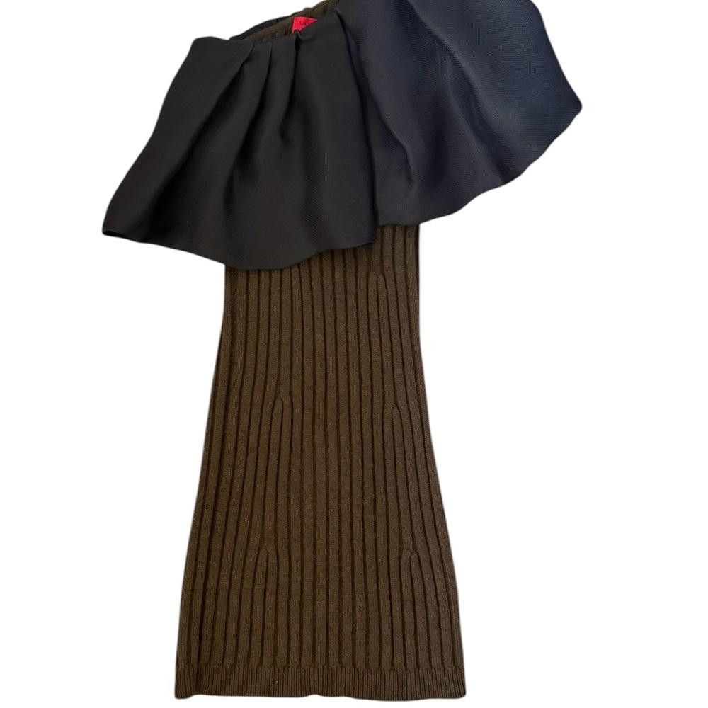 Lanvin Lanvin Alber Elbaz Winter 2011 One Shoulder Dress KNIT Wool Size S / US 4 / IT 40 - 6 Thumbnail
