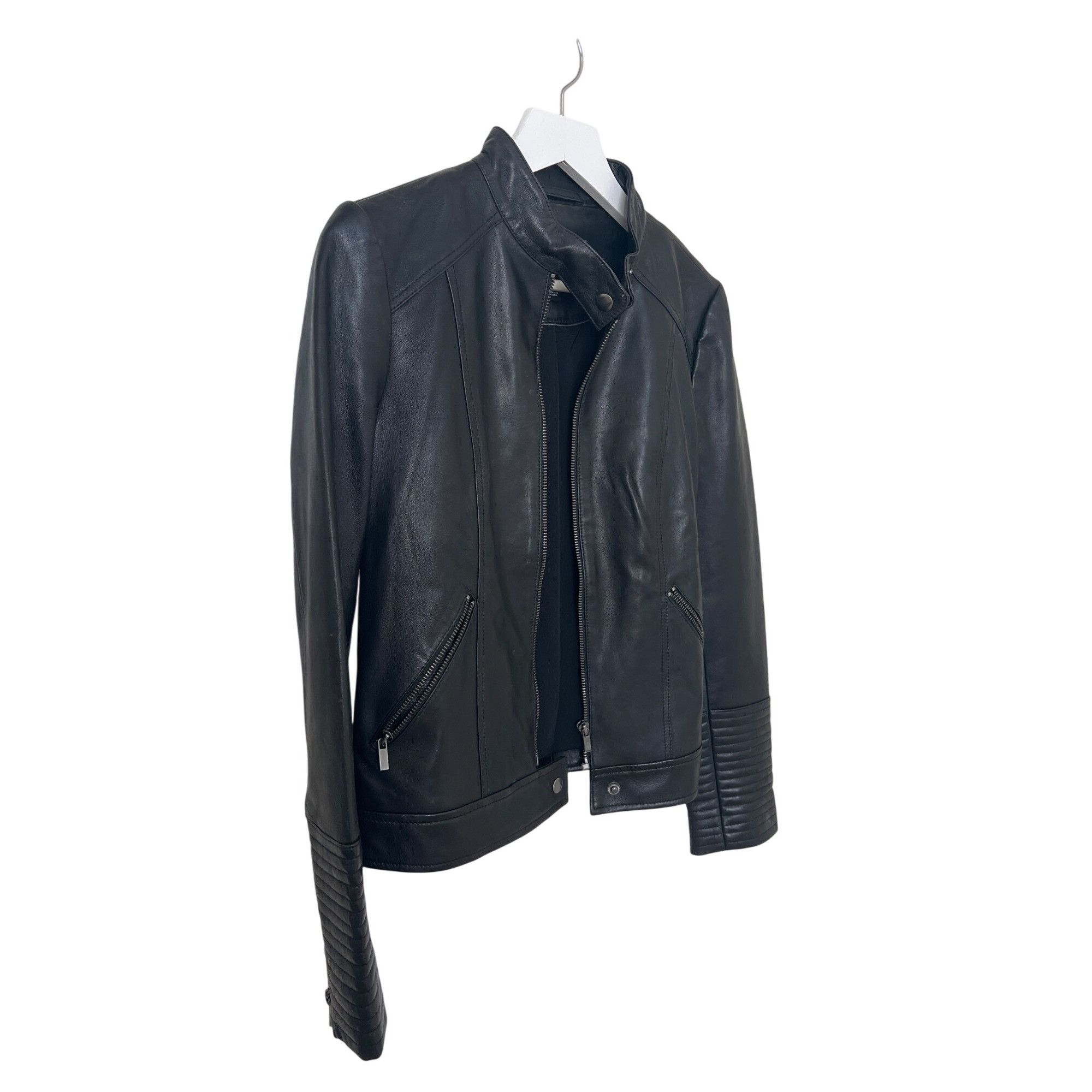 Neiman Marcus Neiman Marcus Black Leather Moto Jacket Size XS / US 0-2 / IT 36-38 - 5 Thumbnail