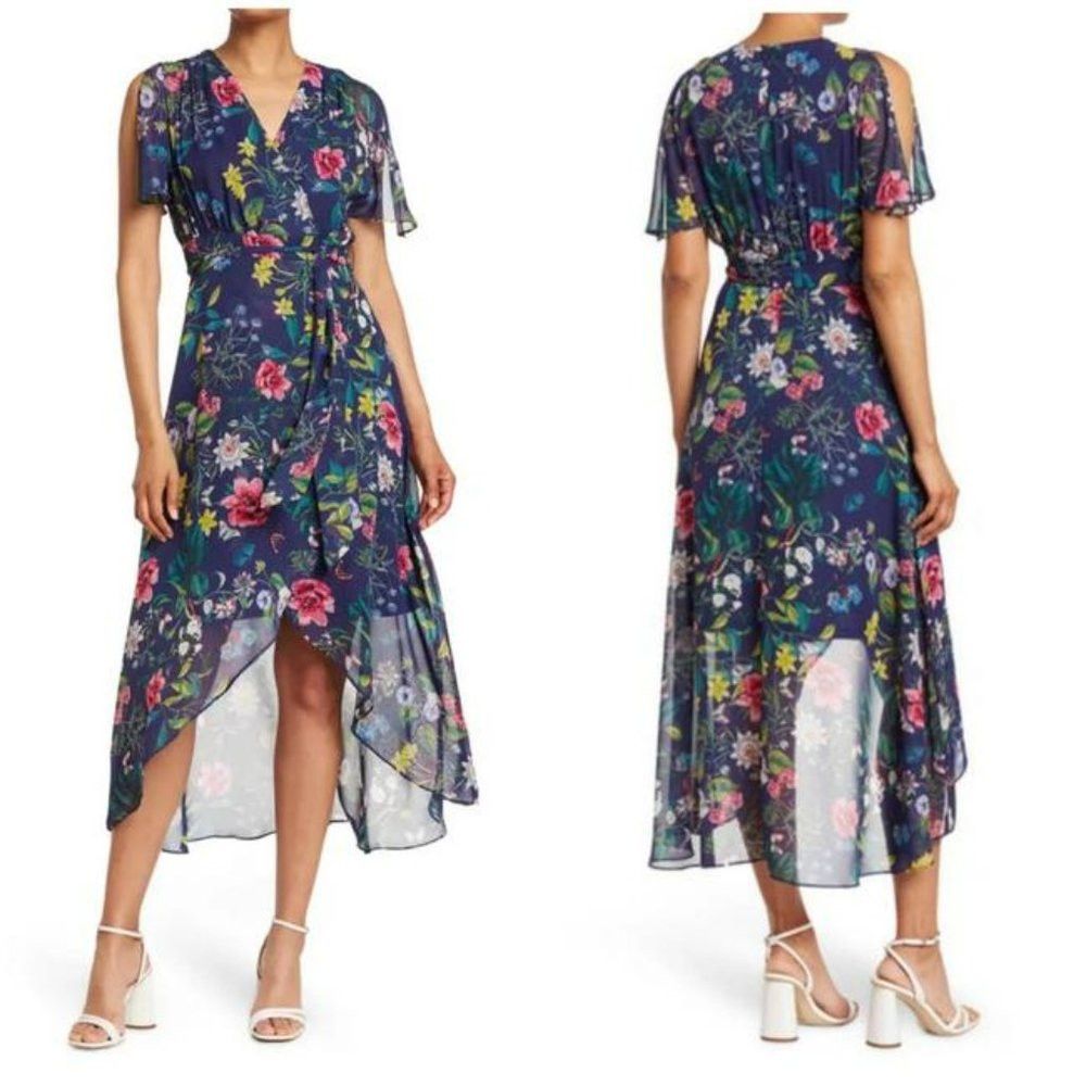 Other NWT New $168 Eliza J ​Floral High Low Blue Dress Size 14 Size XL / US 12-14 / IT 48-50 - 1 Thumbnail
