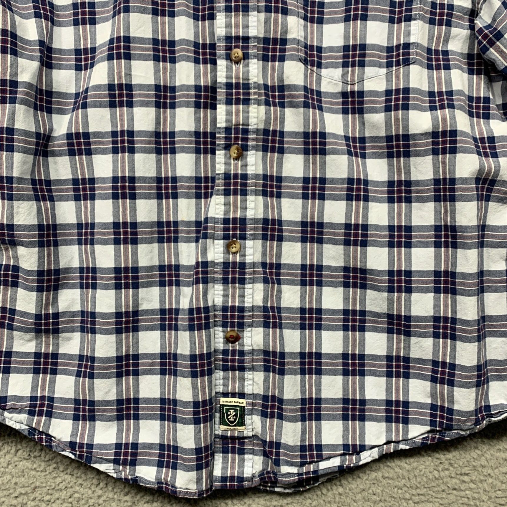 Izod IZOD Button Shirt Mens L Plaid 1 Pocket Button-Down Collar Blue White Red Casual Business Travel Shirt Size US L / EU 52-54 / 3 - 3 Thumbnail