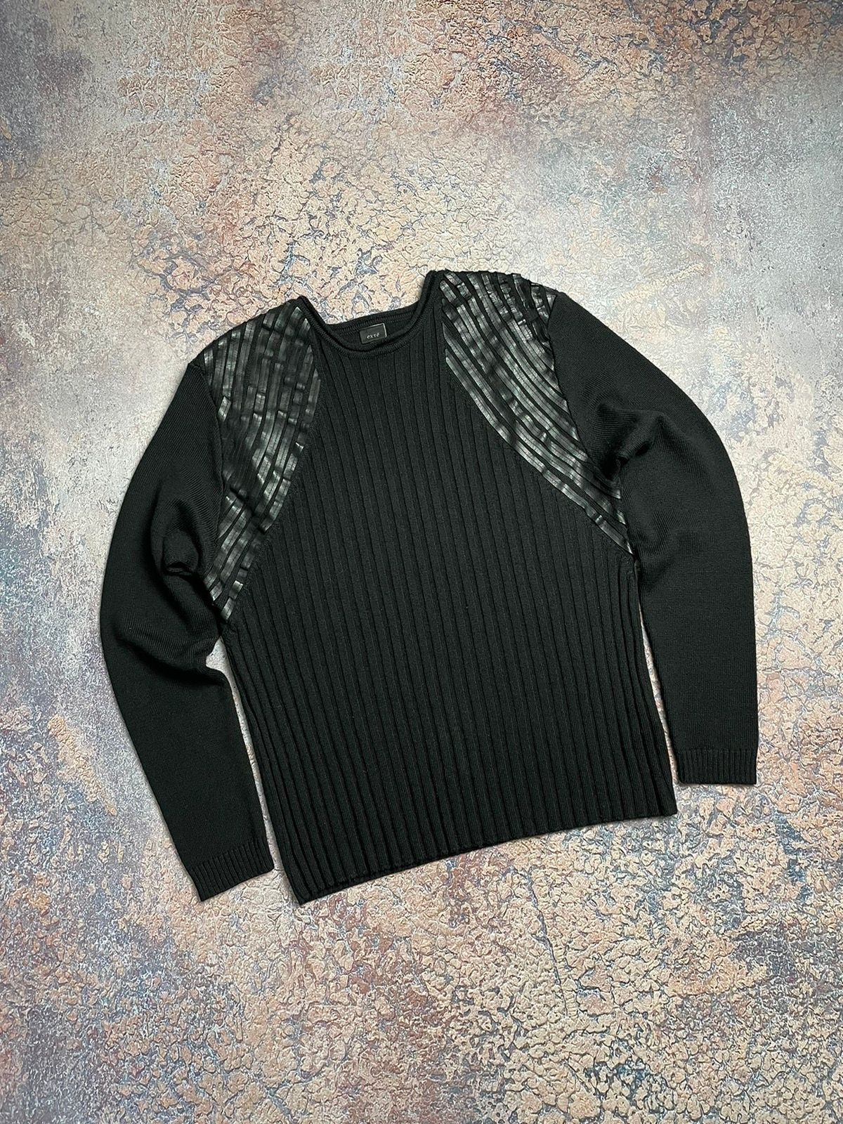 Pre-owned Archival Clothing X Diesel Vintage Y2k 00s Diesel Distressed Punk Sweater Striped Knit In Black