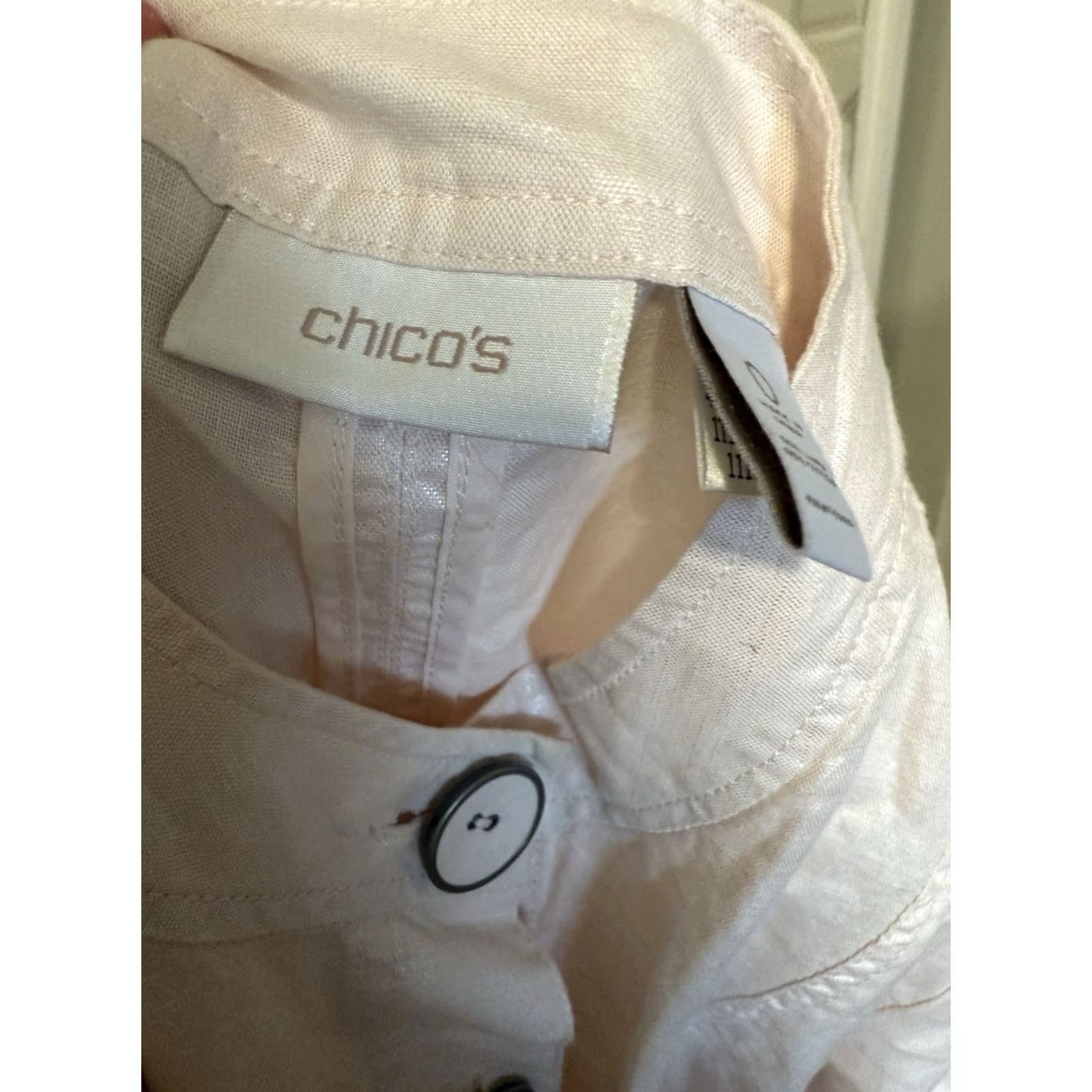 Vintage CHICO'S Linen Blend Lightweight Shimmer Jacket WOMEN'S Small Pink Shimmer Pocketed Linen Blend Jacket Women’s Small Pink Coastal Preppy Style Size S / US 4 / IT 40 - 7 Thumbnail