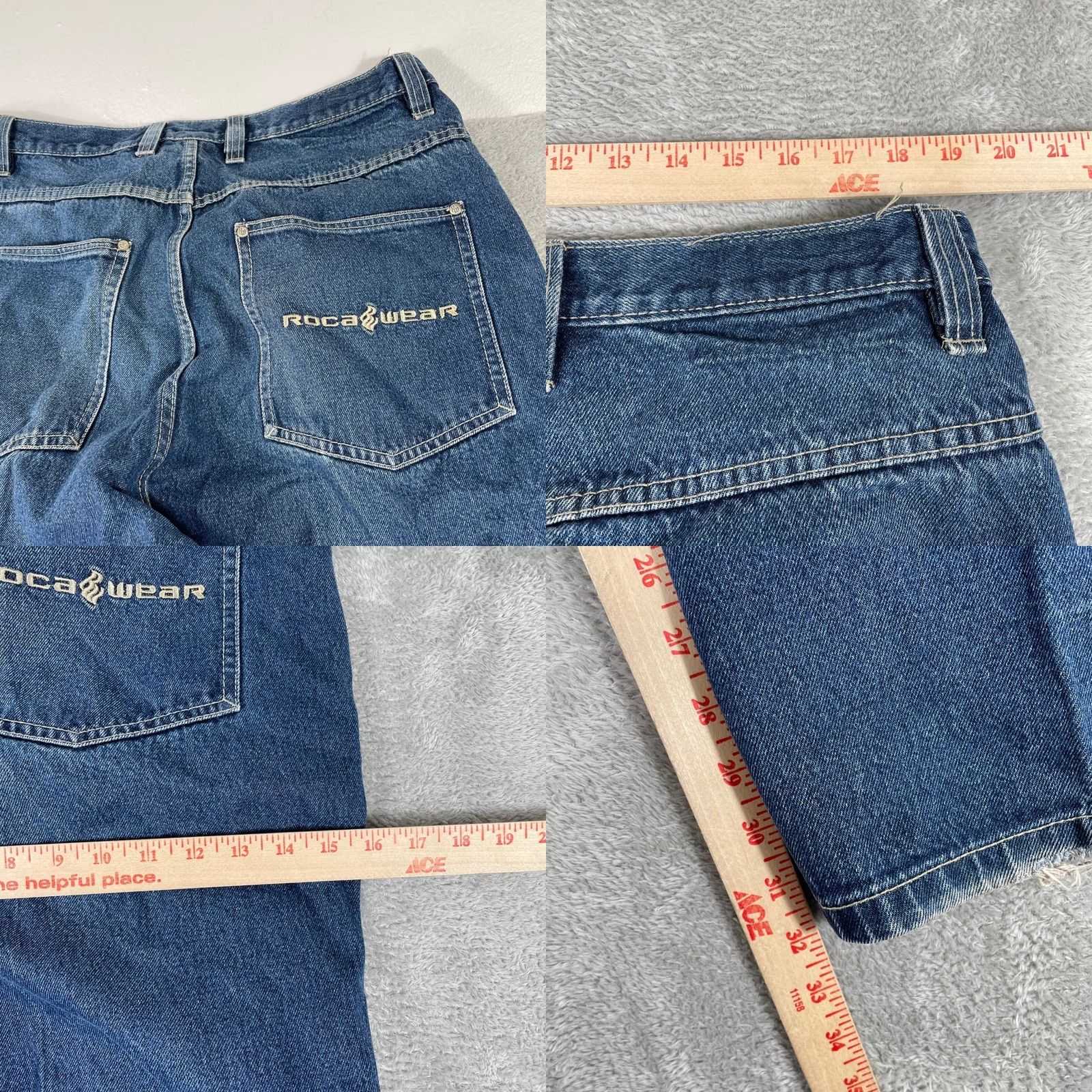 Rocawear Rocawear Jeans Mens 40x34 Blue Baggy Loose Fit Embroidered Denim Y2K Skater Hip Hop 90s Vintage Relaxed Wide-Leg Jeans Mens Size US 40 / EU 56 - 8 Thumbnail