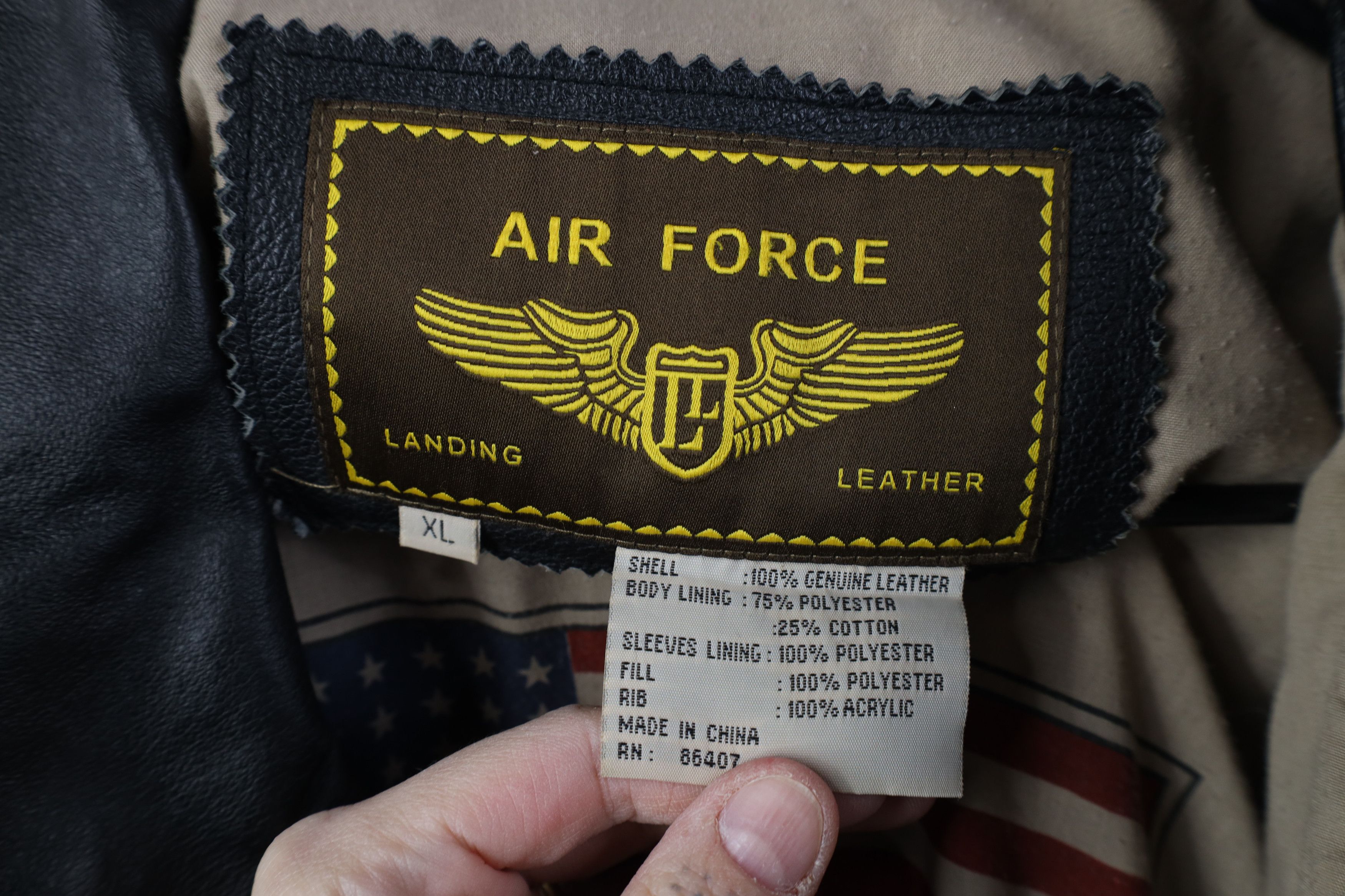 Vintage Vintage 90s Streetwear Force Leather Flight Bomber Jacket Size US XL / EU 56 / 4 - 10 Thumbnail