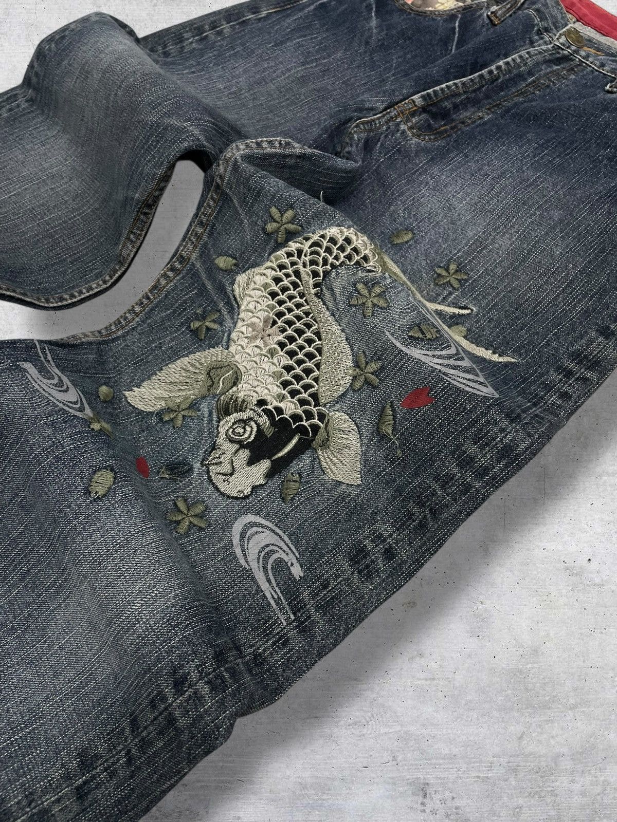 Japanese Brand KARAKURI TAMASHI TRADITIONAL JAPAN SUKAJAN EMBROIDERED 90S Size US 30 / EU 46 - 6 Thumbnail