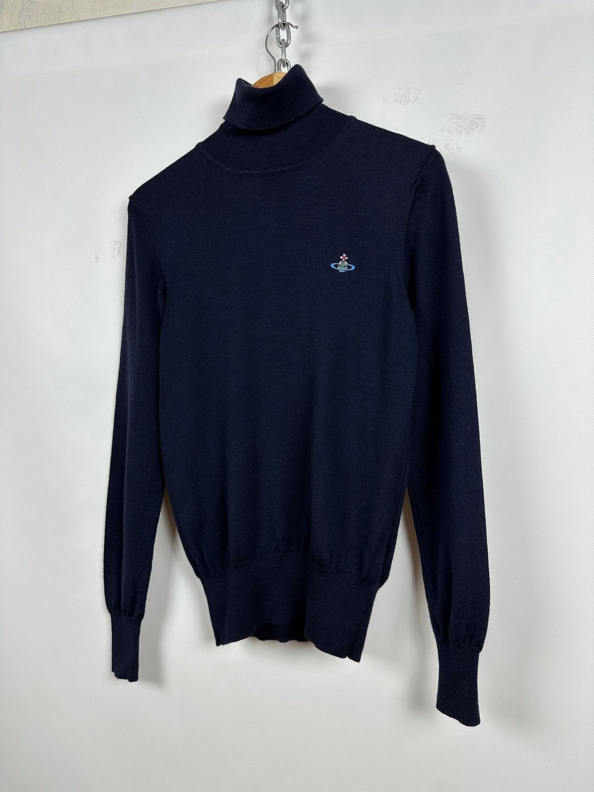 Vivienne Westwood Vivienne Westwood Navy Blue Turtleneck Wool Jumper Sweater Size US S / EU 44-46 / 1 - 4 Thumbnail