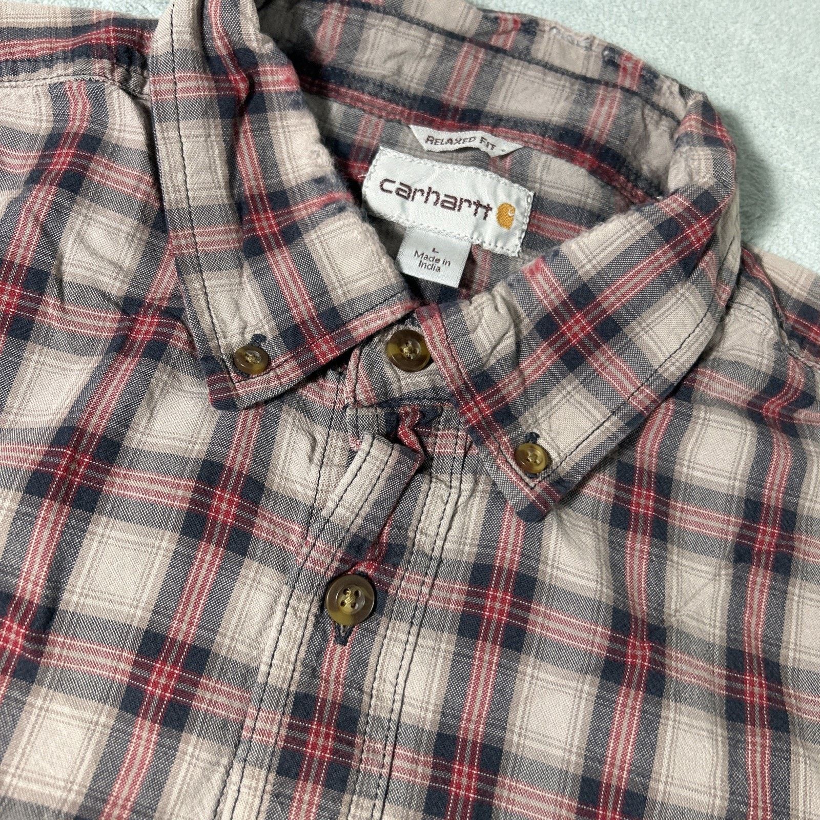 Carhartt Carhartt Flannel Button Up Long Sleeve Shirt Large Plaid Size US L / EU 52-54 / 3 - 1 Thumbnail