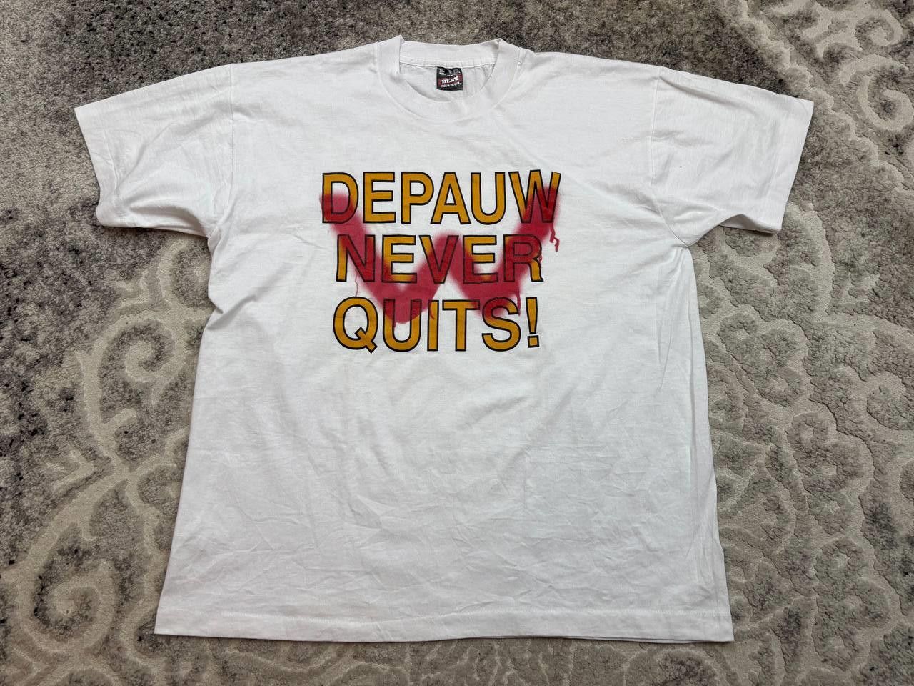 Vintage 90s DePauw University Single Stitch Tee Made in USA XL Size US XL / EU 56 / 4 - 8 Thumbnail